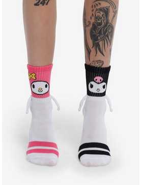 My Melody & Kuromi Magnetic Arms Mismatch Crew Socks, , hi-res