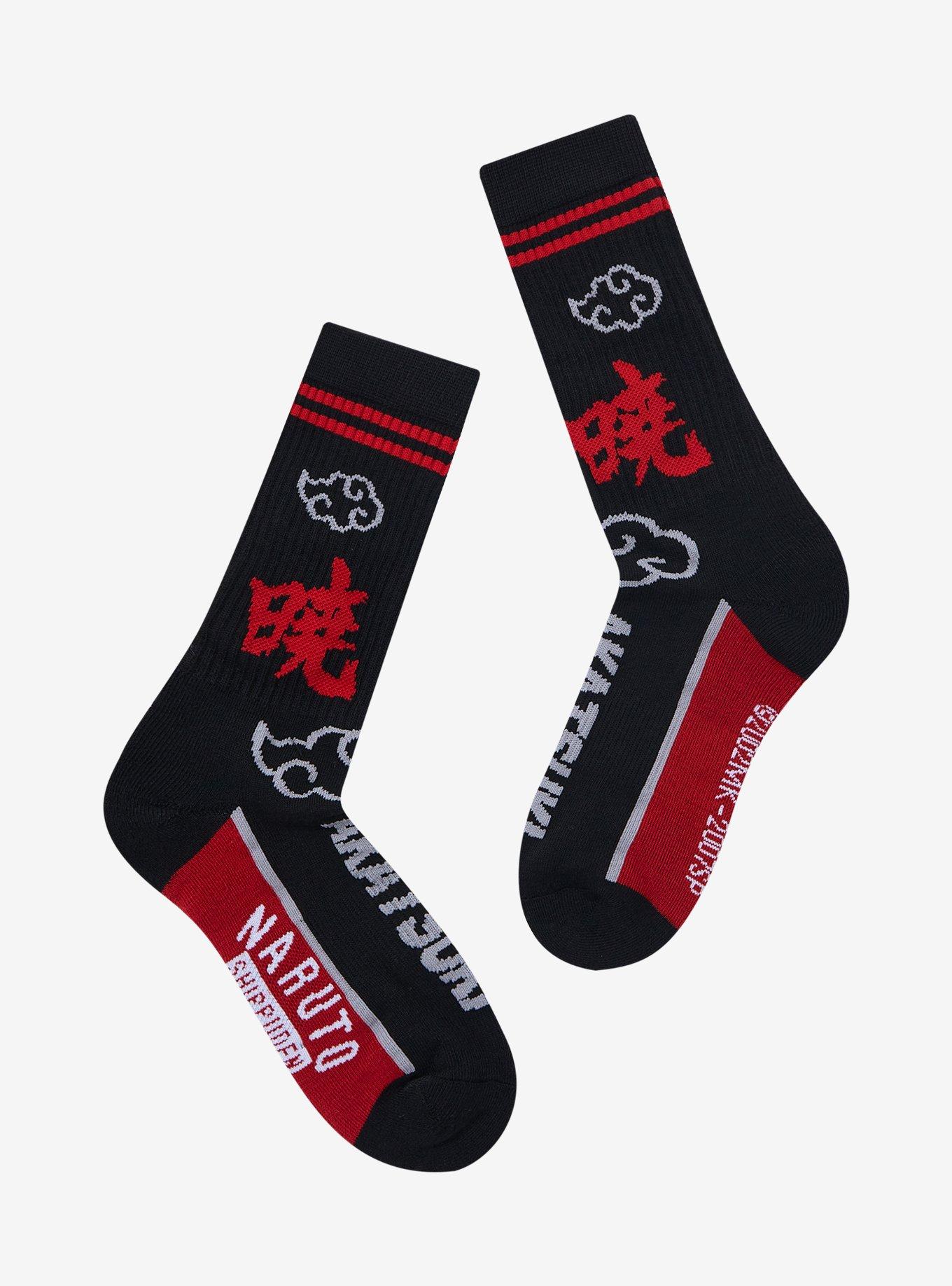 Naruto Shippuden Akatsuki Varsity Crew Socks, , alternate