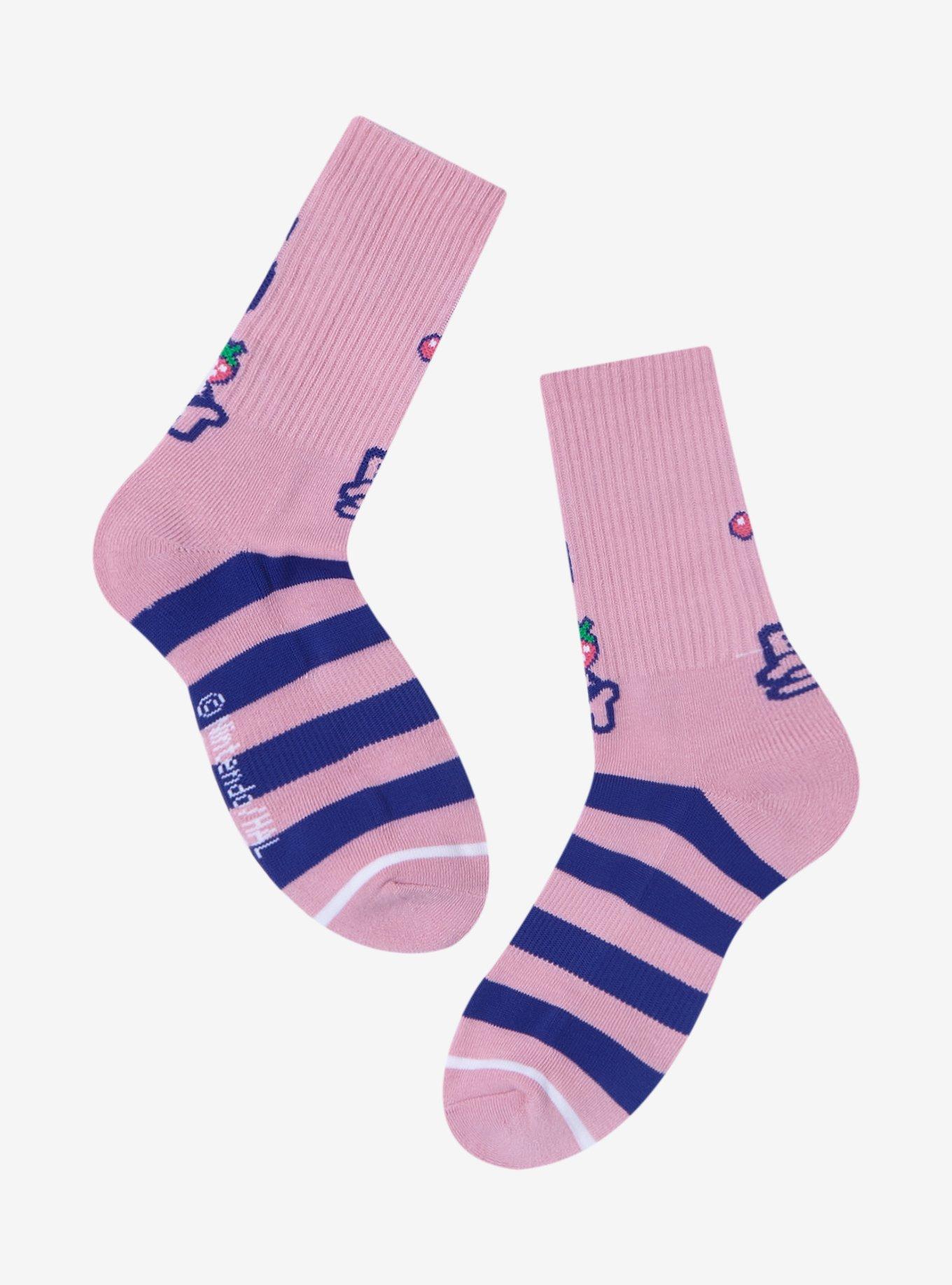 Kirby Fruit Stripes Crew Socks, , alternate