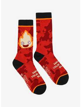 Studio Ghibli Howl's Moving Castle Calcifer Bacon Burn Crew Socks, , hi-res