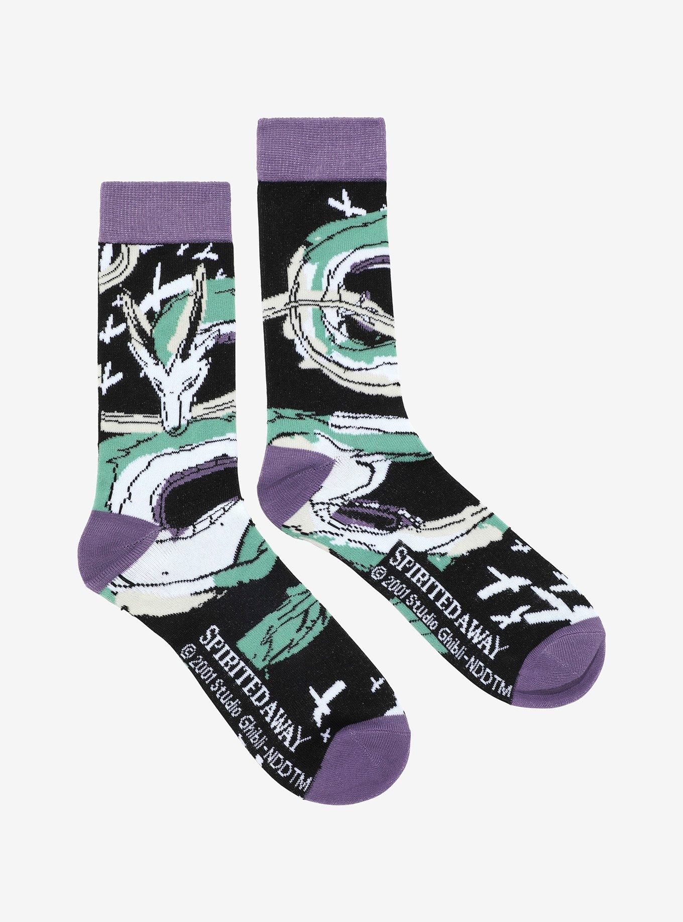 Studio Ghibli Spirited Away Haku Flying Crew Socks, , alternate