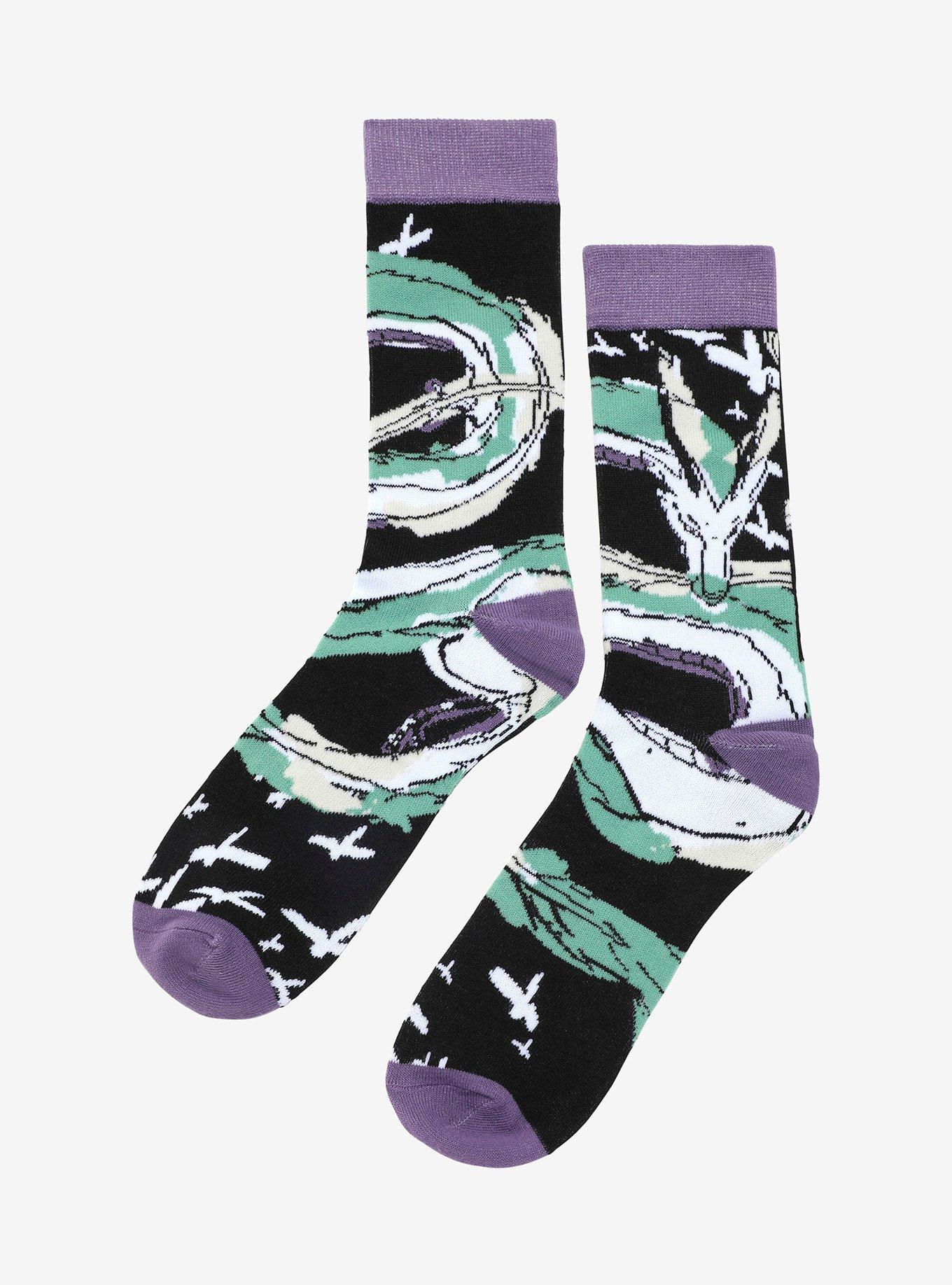 Studio Ghibli Spirited Away Haku Flying Crew Socks, , alternate