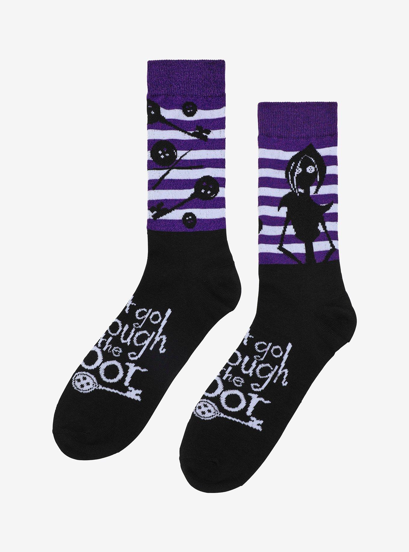 Coraline Other Mother Stripe Crew Socks, , alternate