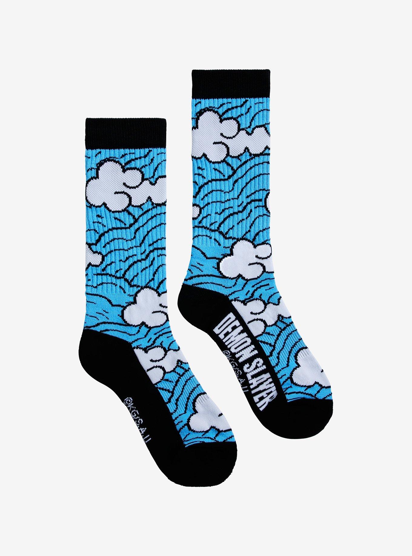 Demon Slayer: Kimetsu No Yaiba Urokodaki Clouds Crew Socks, , alternate