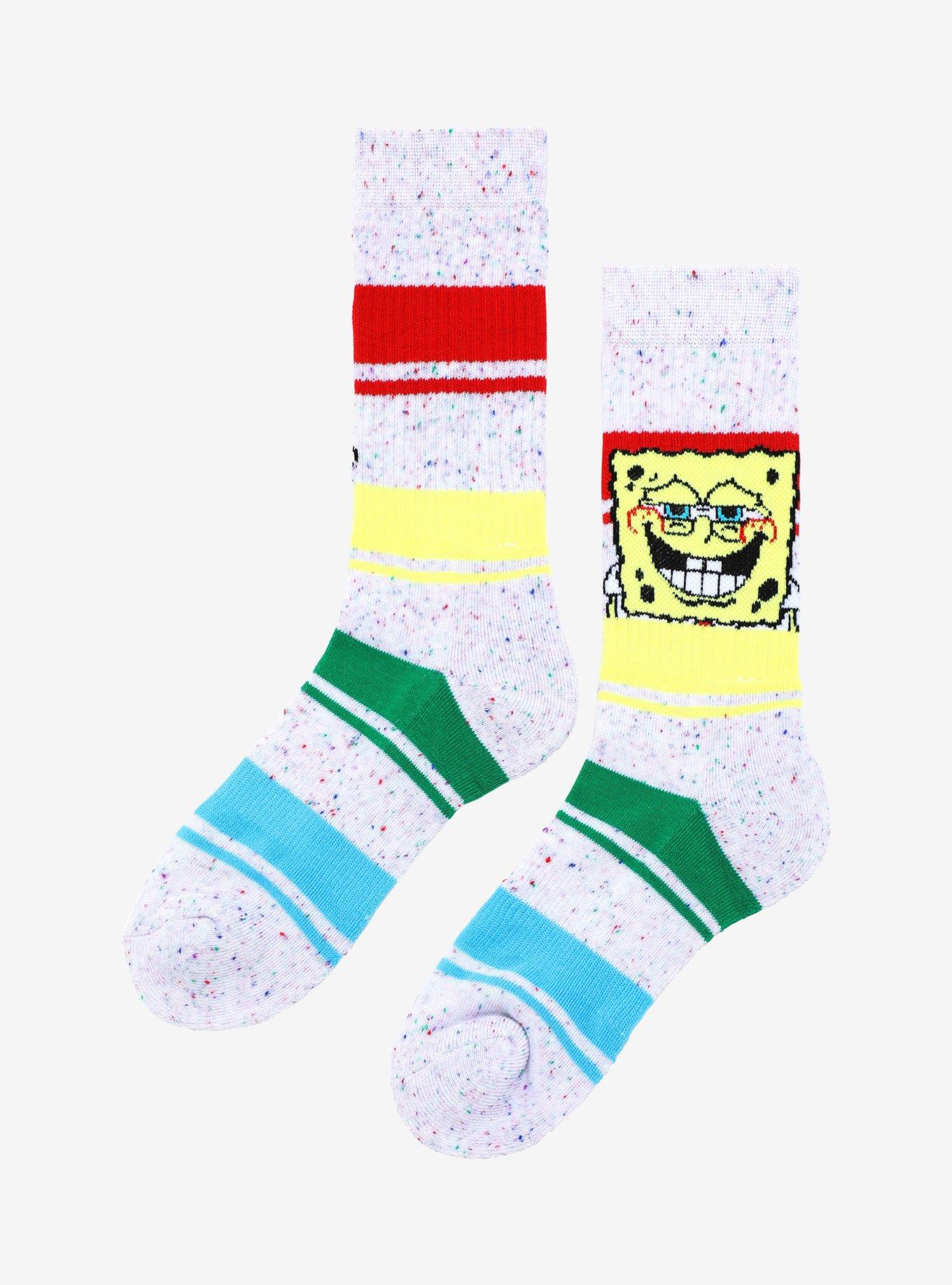 SpongeBob SquarePants Smile Speckled Crew Socks, , alternate