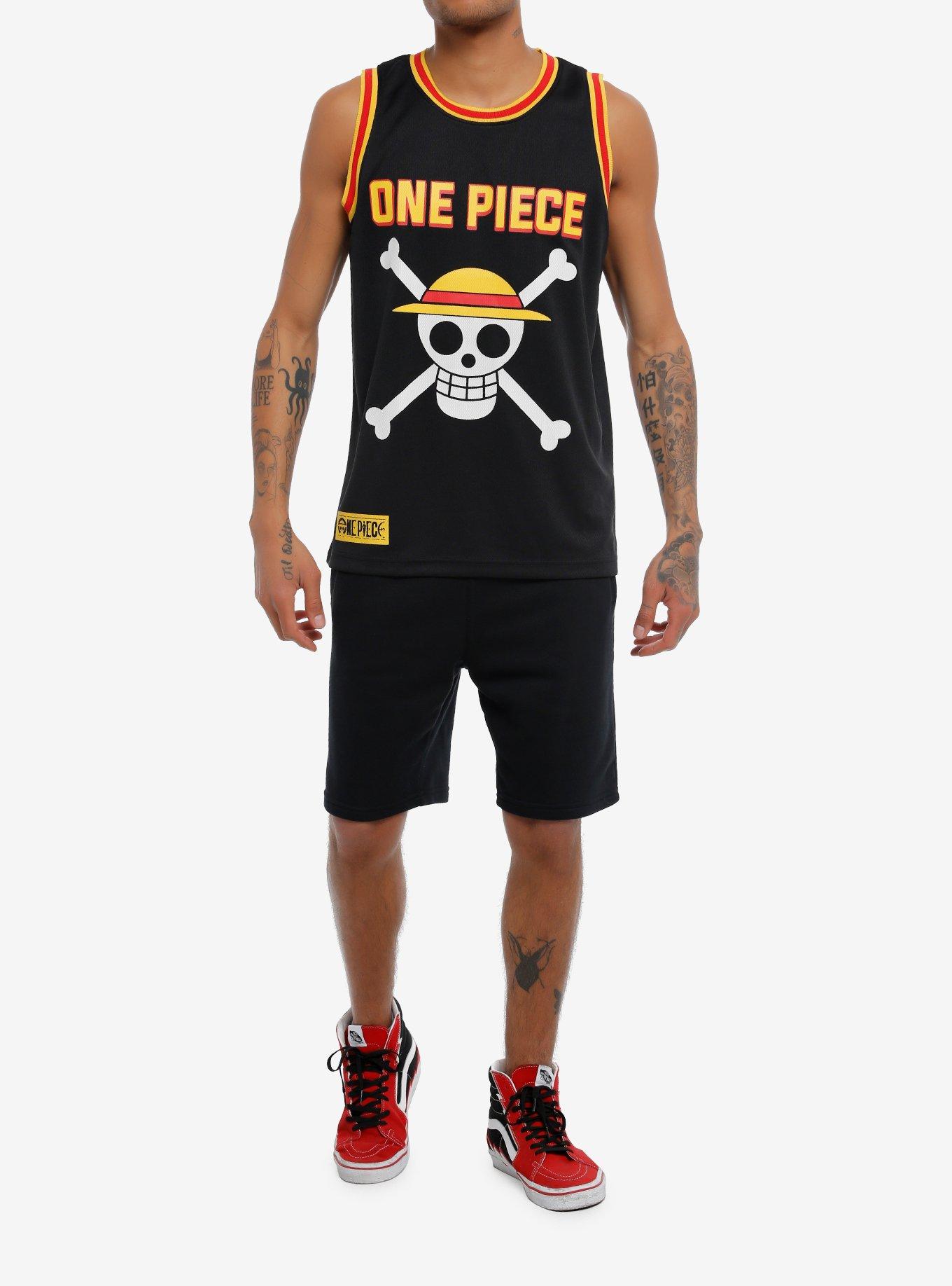 One Piece Straw Hat Crew Varsity Tank Top, BLACK, alternate