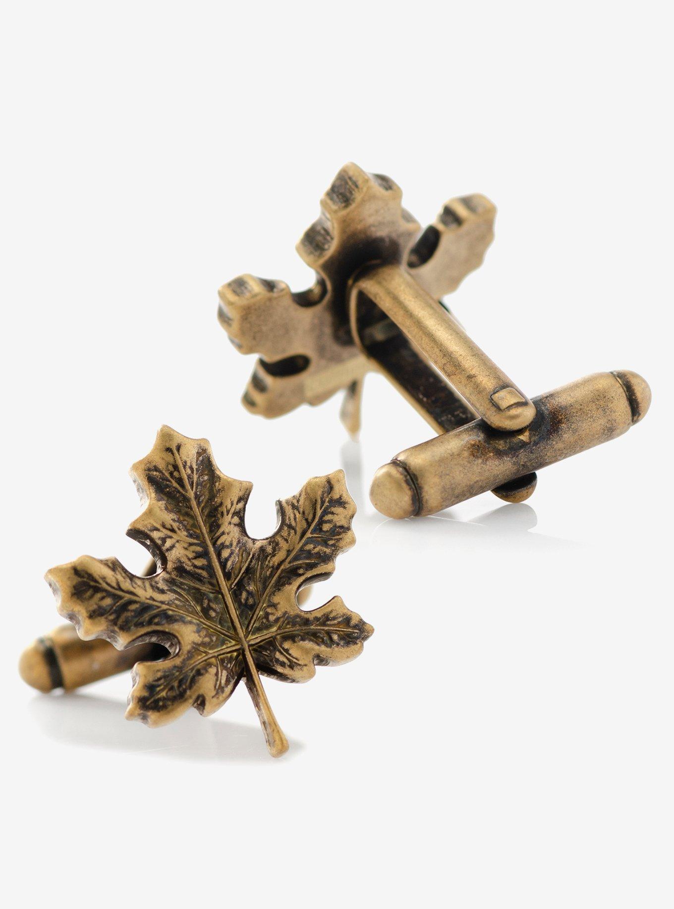 3D Maple Leaf Cufflinks, , hi-res