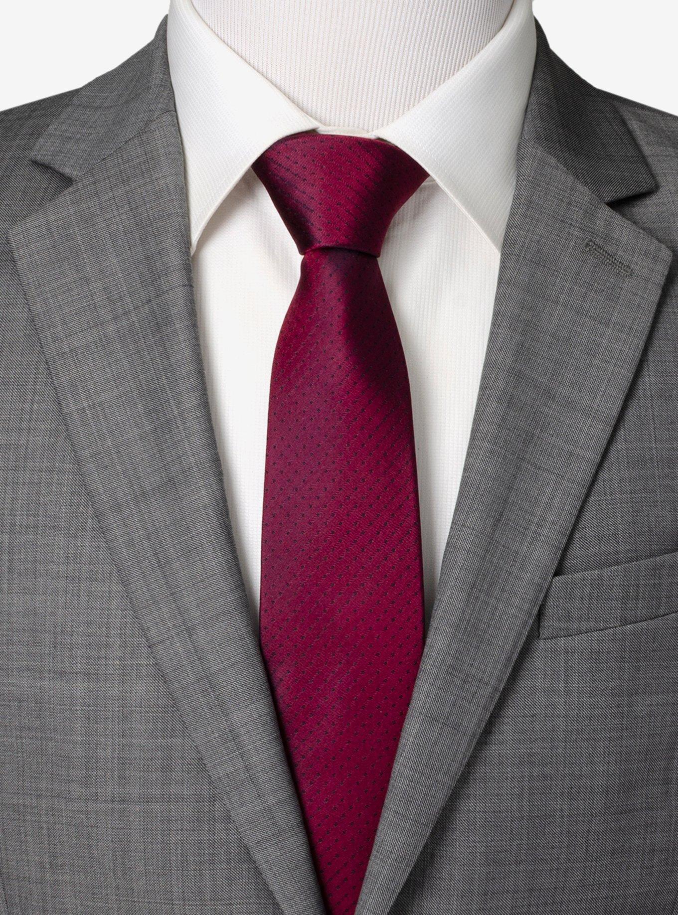 Red Pin Dot Silk Tie, , hi-res