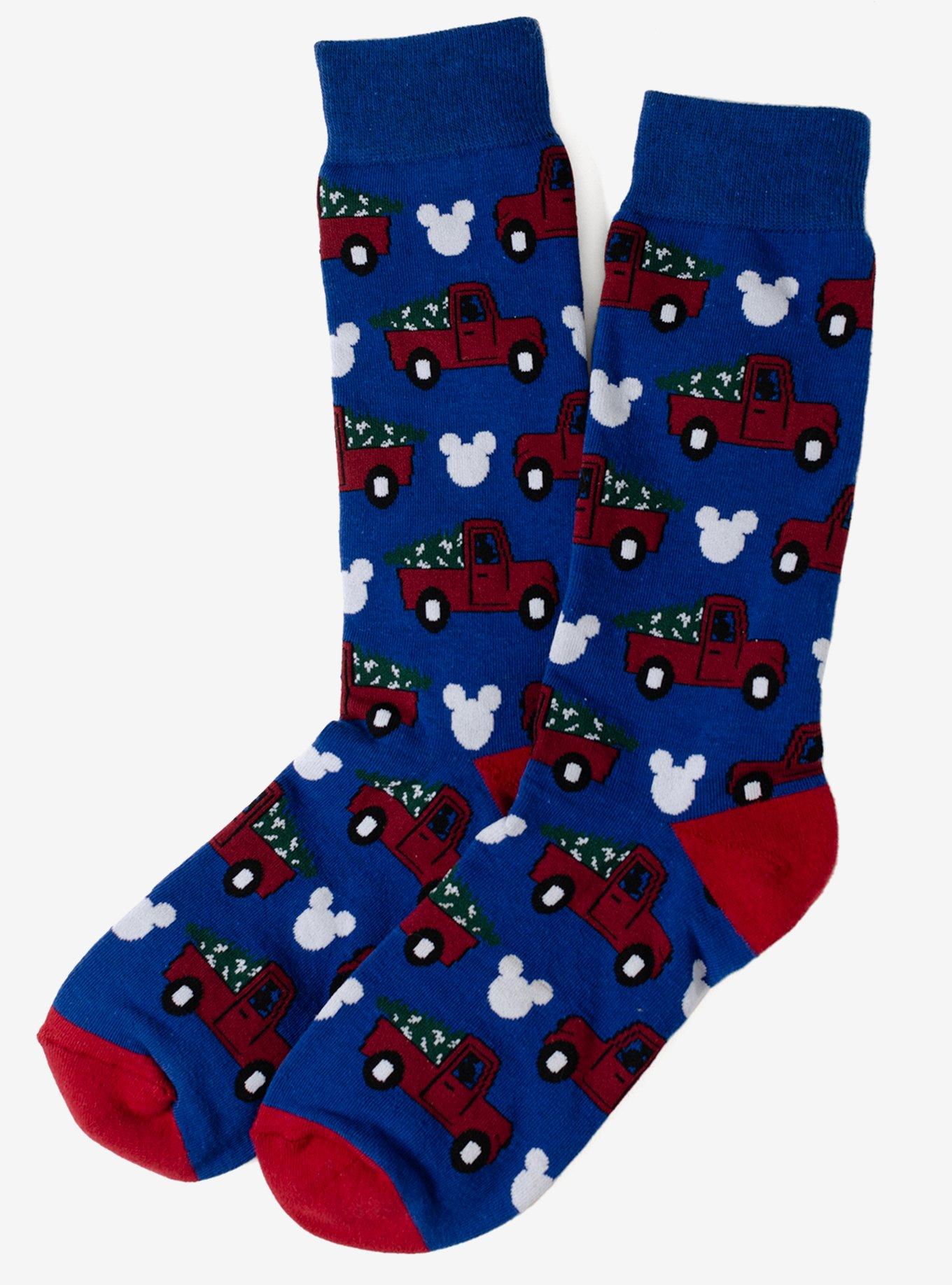 Disney Mickey Mouse Truck Navy Crew Socks, , alternate