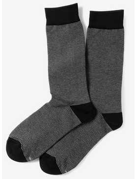 Striped Gray Black Crew Socks, , hi-res