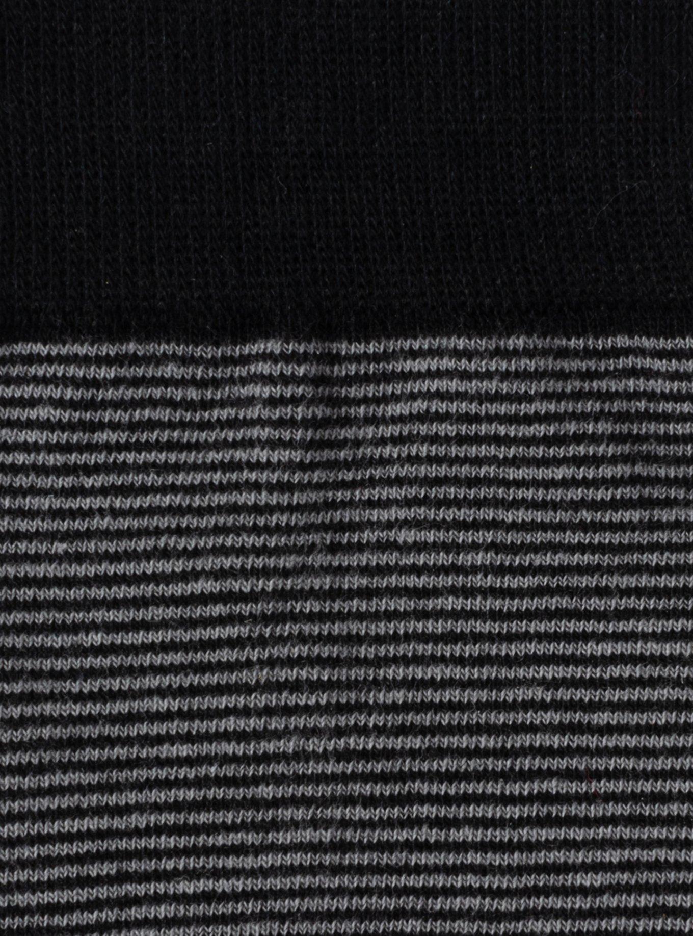 Striped Gray Black Crew Socks, , alternate