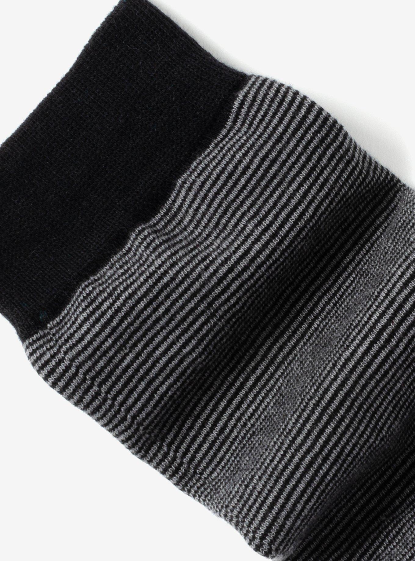 Striped Gray Black Crew Socks, , alternate