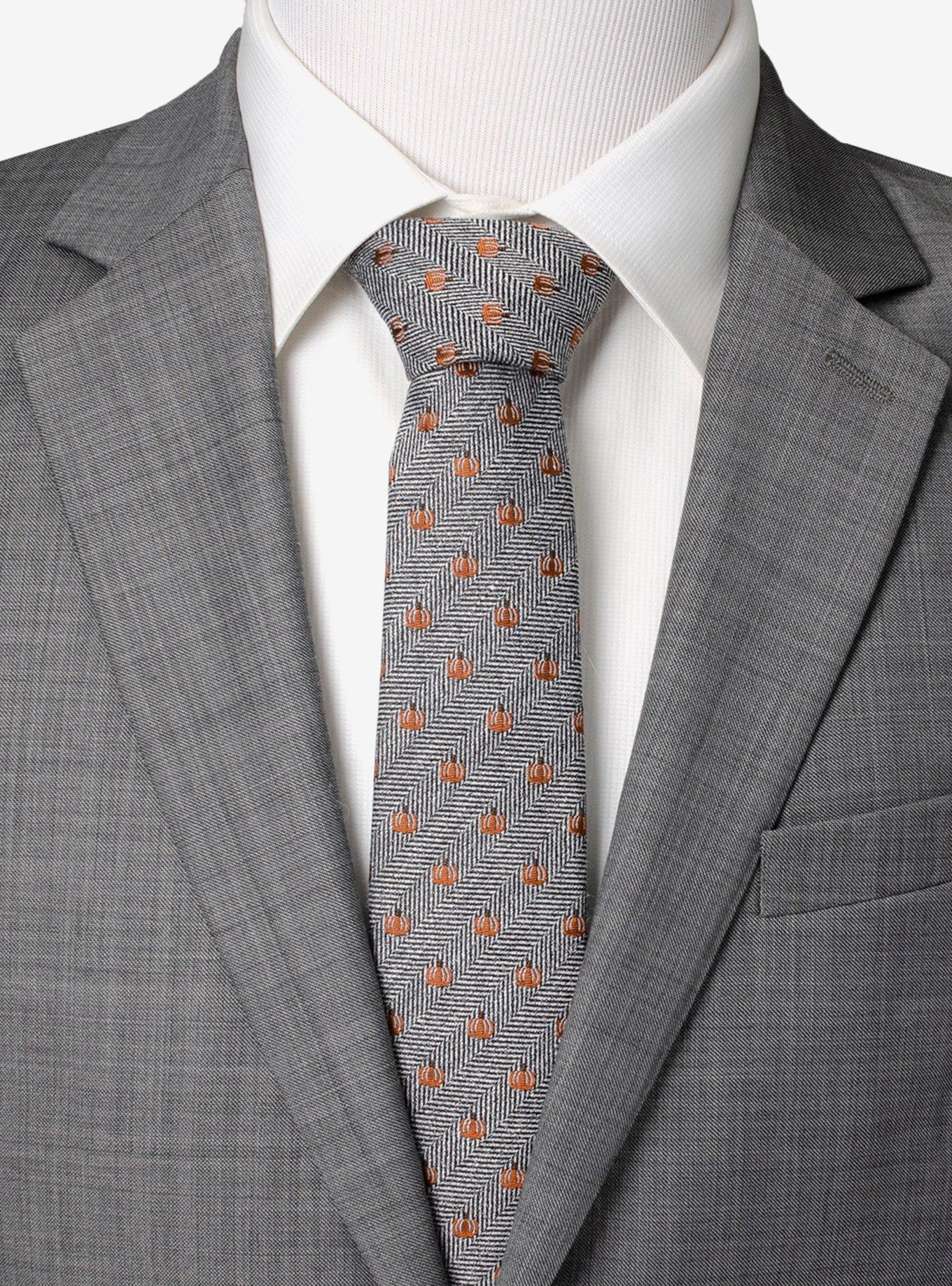 Pumpkin Herringbone Tie, , alternate