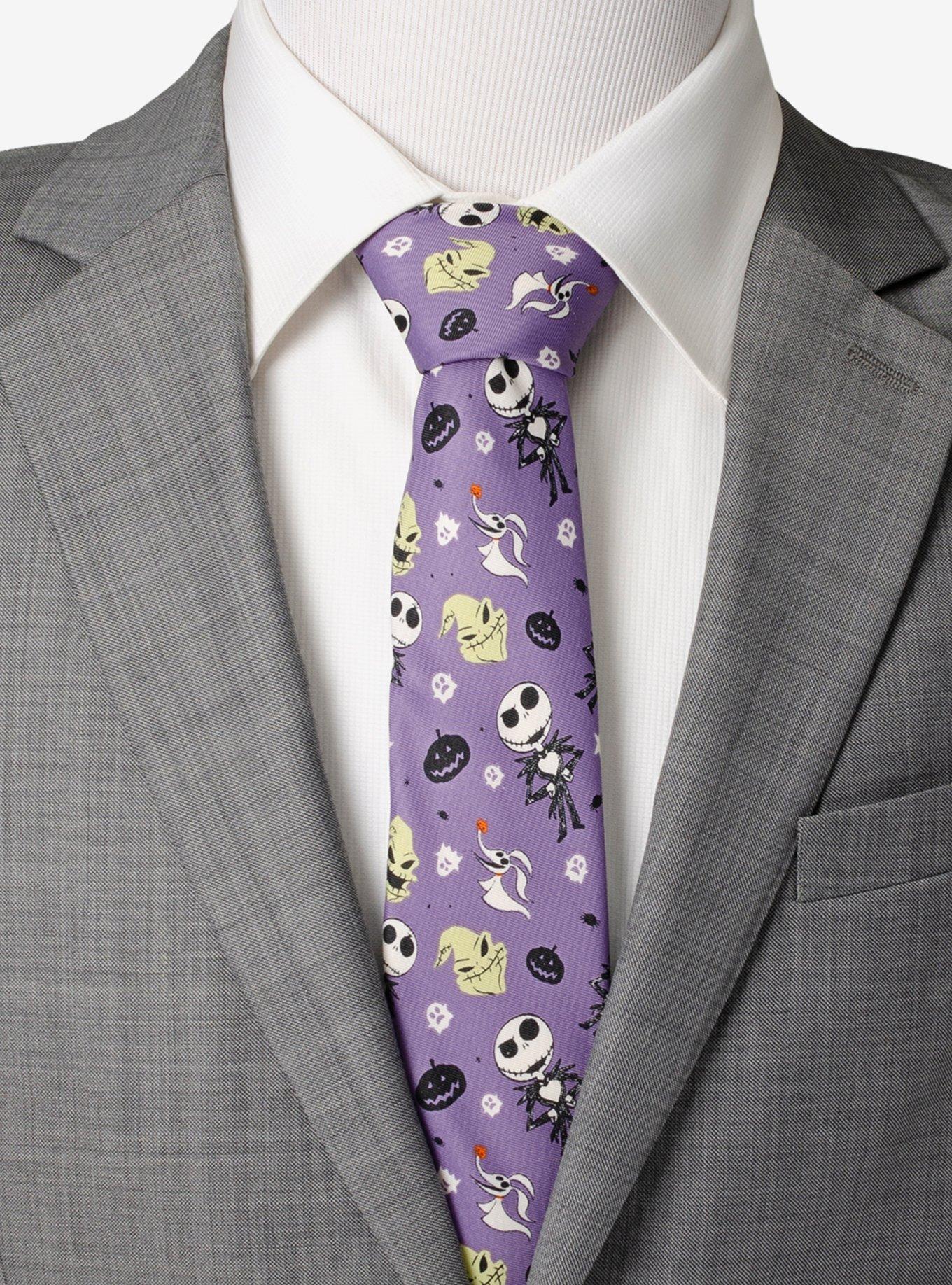 Disney Nightmare Before Christmas Purple Tie, , hi-res