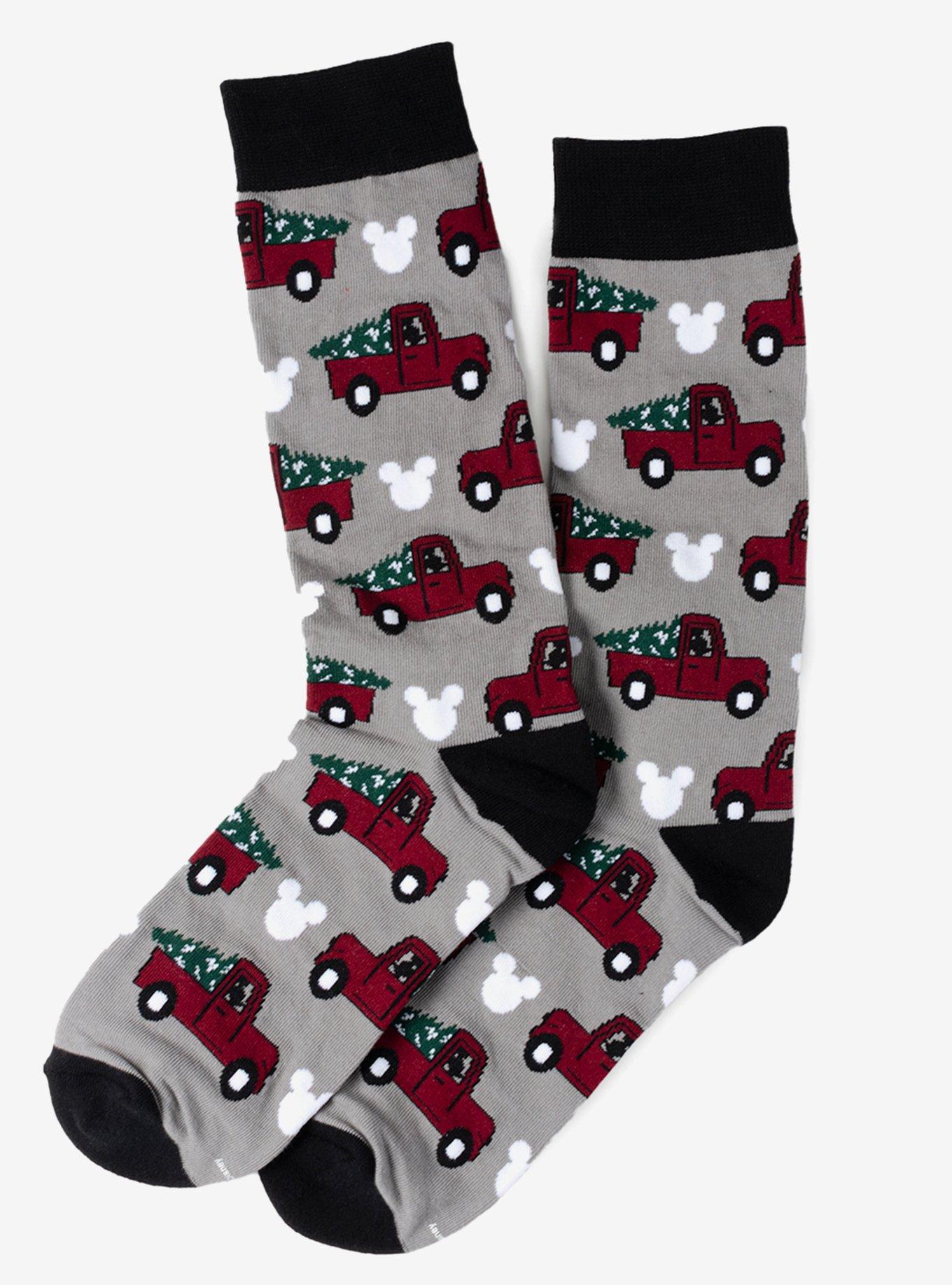Disney Mickey Mouse Truck Grey Crew Socks, , alternate