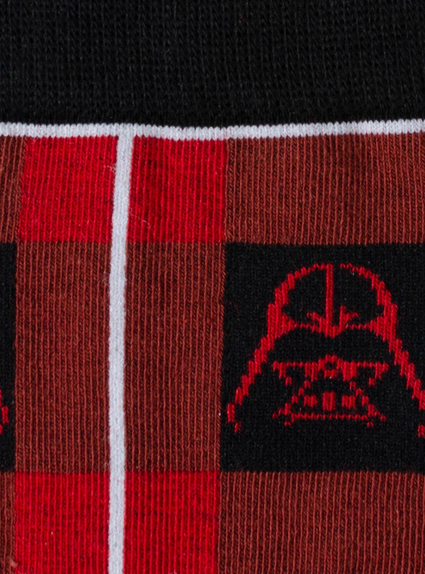 Star Wars Vader Plaid Black Crew Socks, , alternate