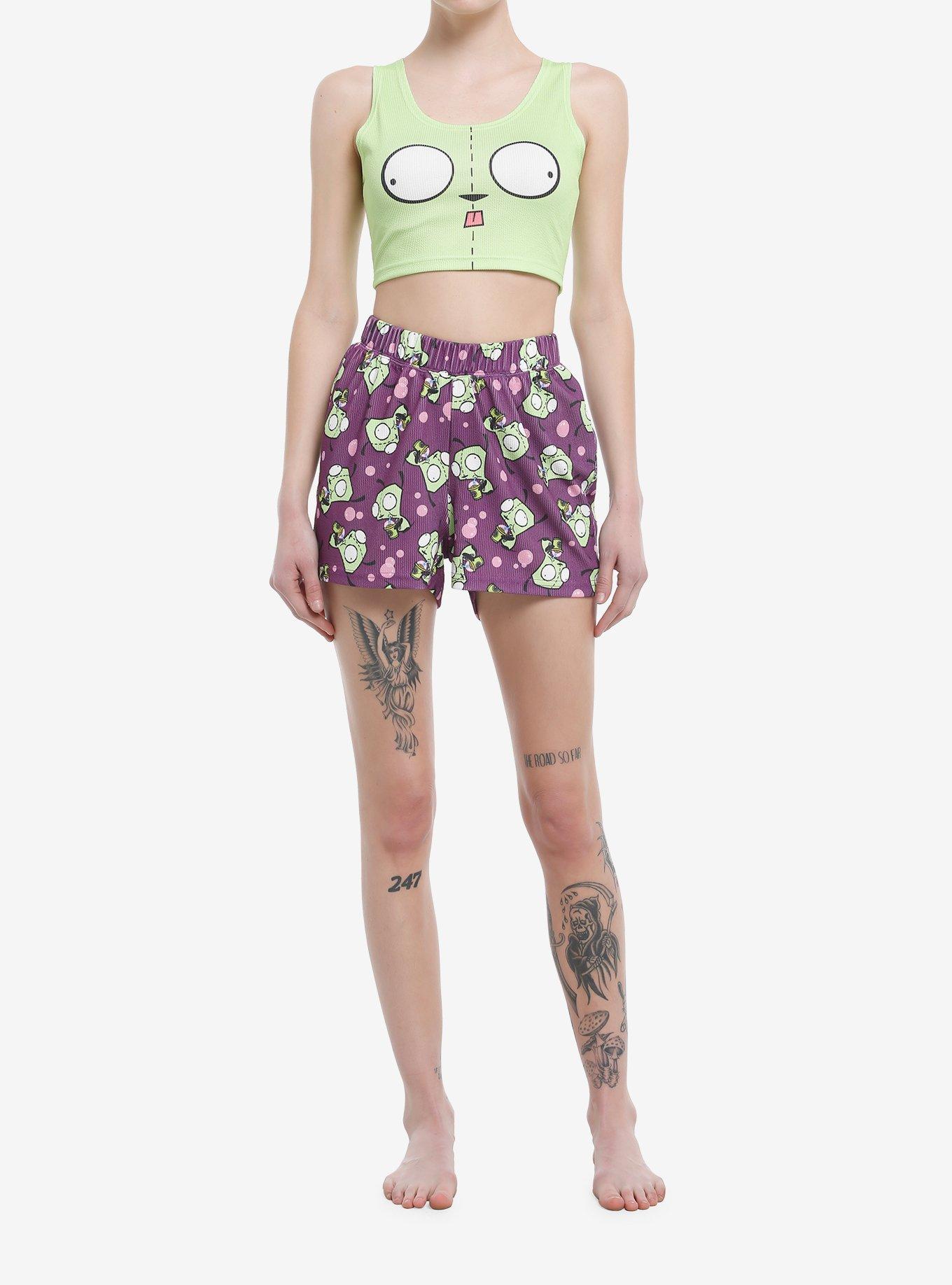 Invader Zim GIR Face Girls Lounge Set, PURPLE, alternate