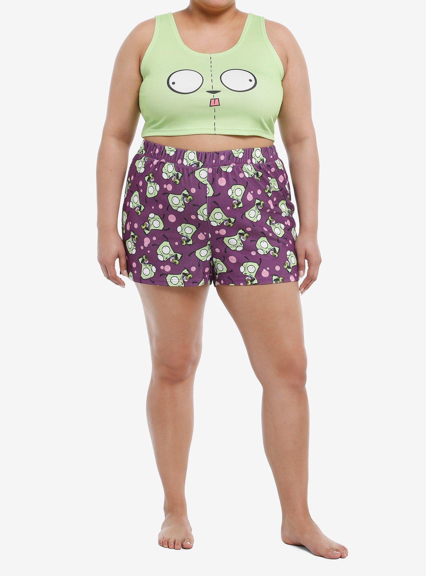 Invader Zim GIR Face Girls Lounge Set Plus Size, PURPLE, alternate