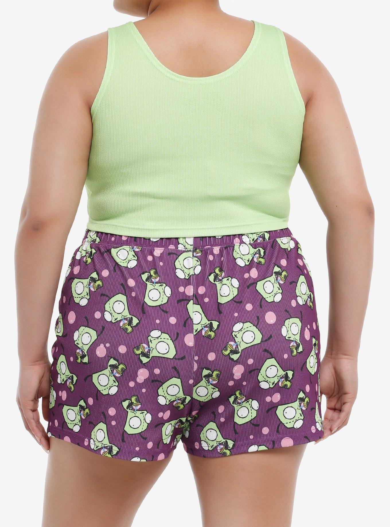 Invader Zim GIR Face Girls Lounge Set Plus Size, PURPLE, alternate