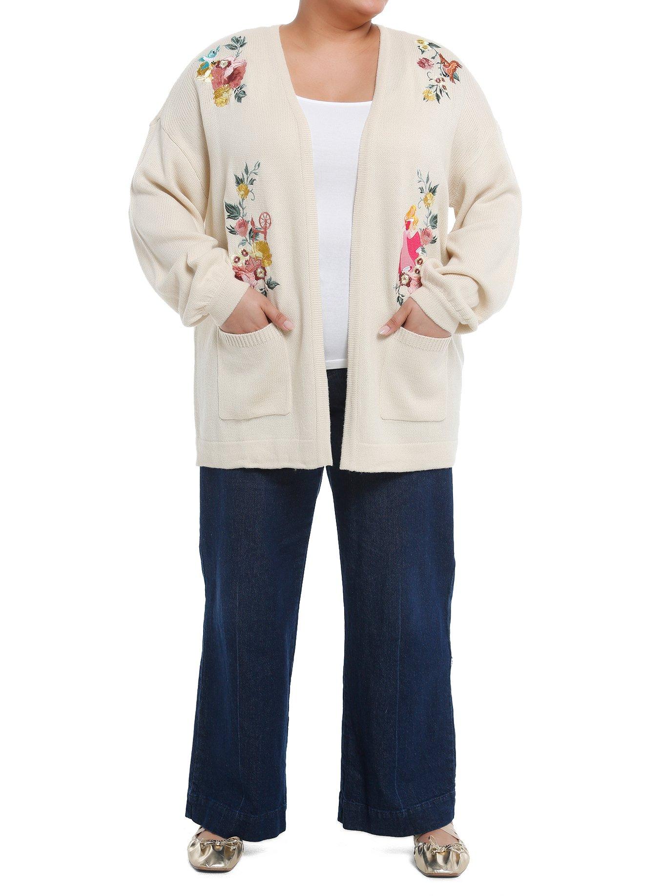 Disney Sleeping Beauty Dream Castle Girls Open Cardigan Plus Size, MULTI, alternate