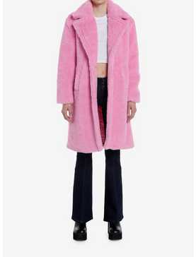 Azalea Wang Pink Faux Fur Girls Coat, , hi-res