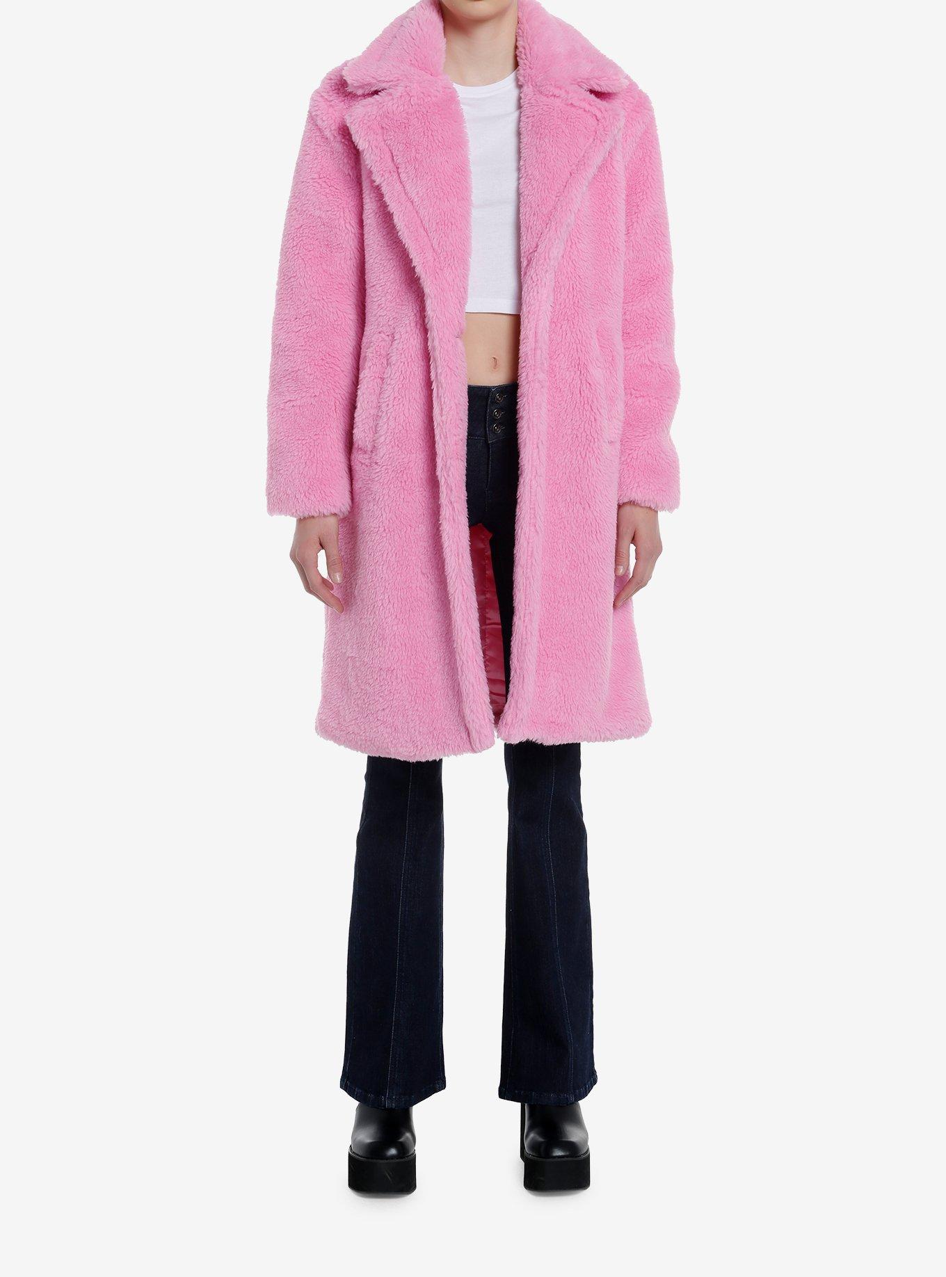 Azalea Wang Pink Faux Fur Girls Coat, PINK, alternate