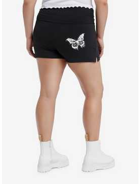 Social Collision Black Butterfly Girls Bike Shorts Plus Size, , hi-res