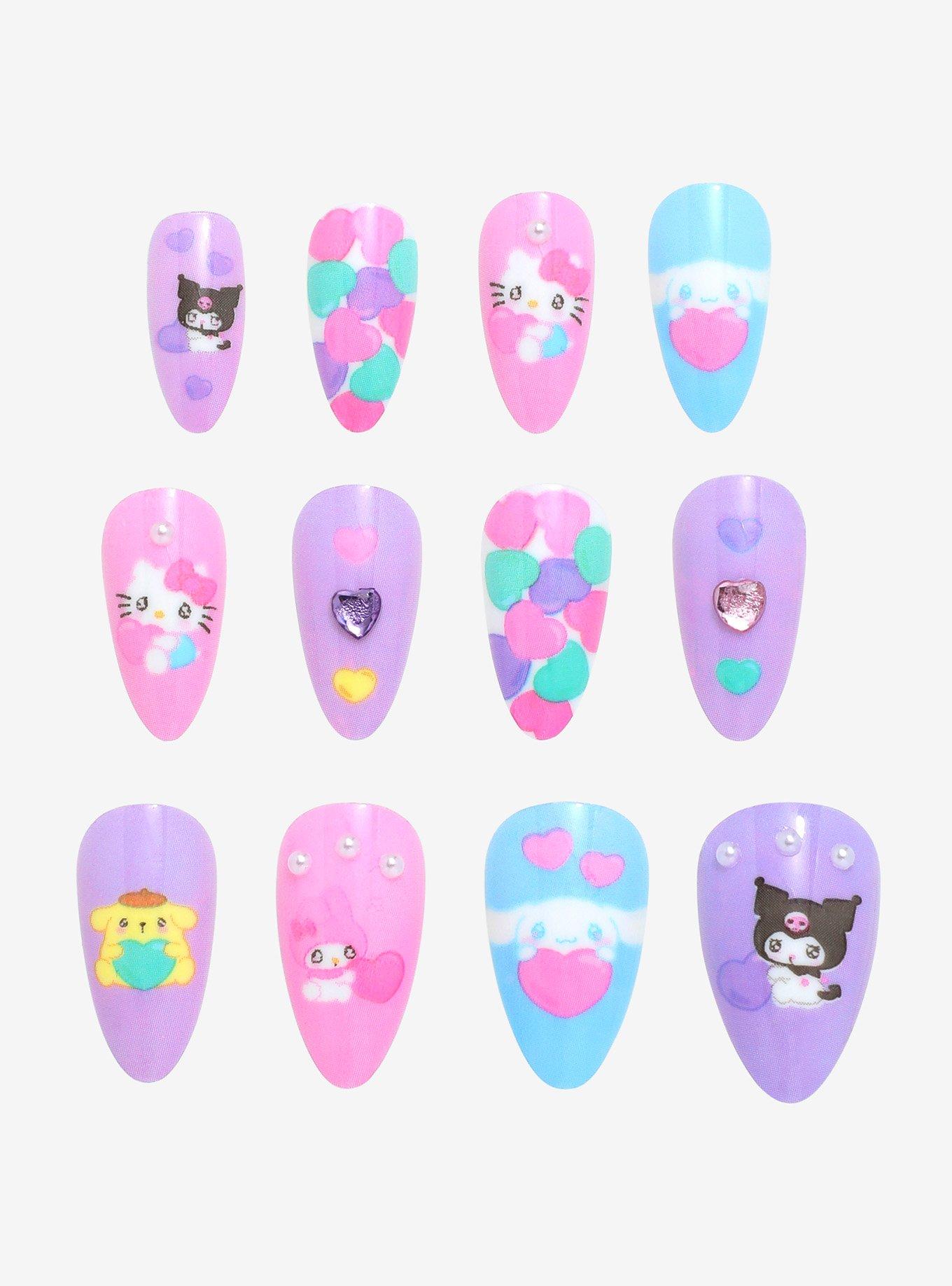 Sanrio Hello Kitty and Friends Pink and Purple Press On Nails — BoxLunch Exclusive, , hi-res