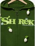 Shrek Logo Onion Knit Zippered Women's Plus Size Hoodie - BoxLunch Exclusive, GREEN, alternate