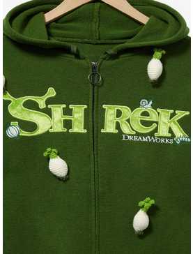 Shrek Logo Onion Knit Zippered Women's Plus Size Hoodie - BoxLunch Exclusive, , hi-res