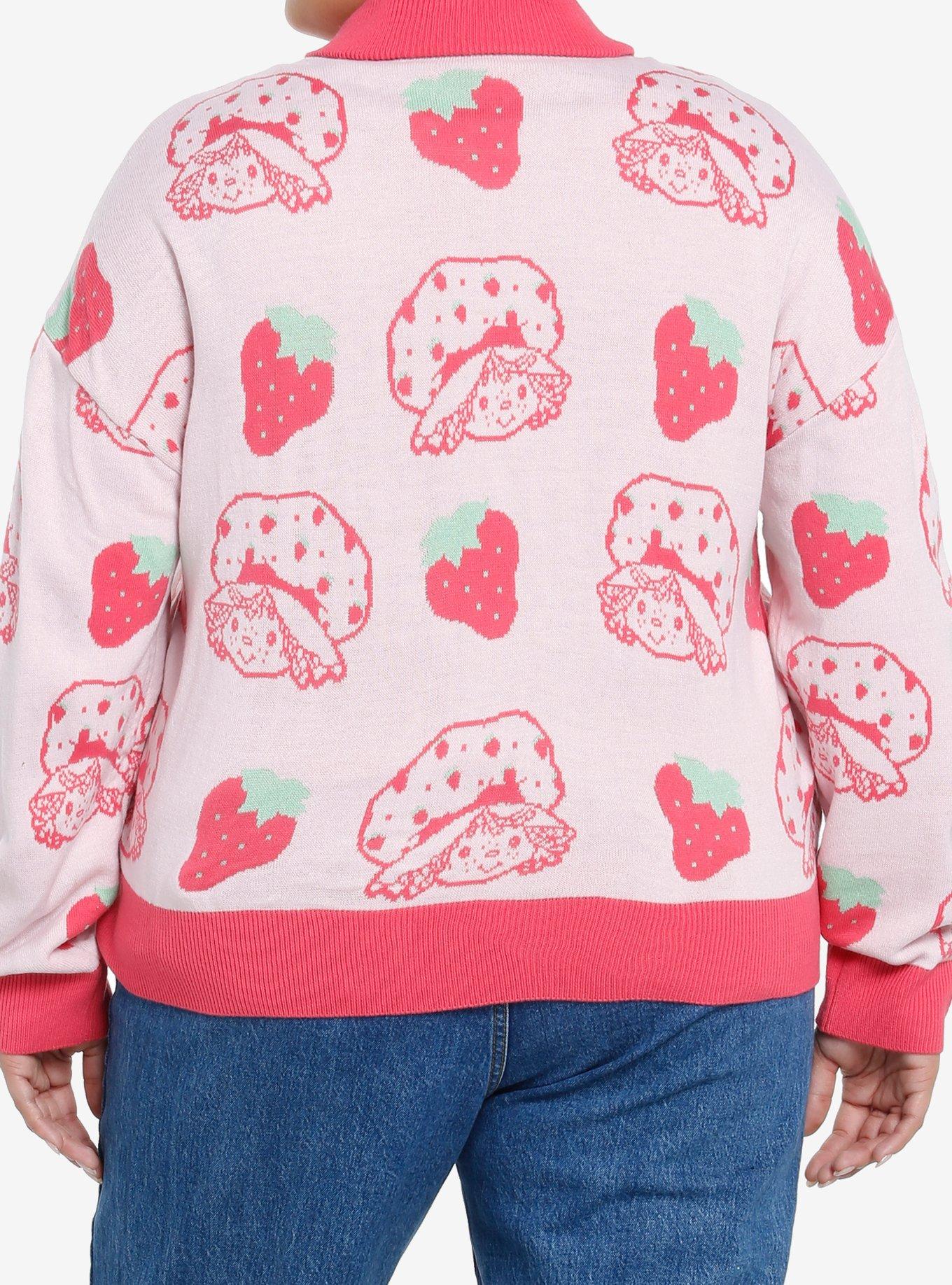 Strawberry Shortcake Bows Collared Cardigan Plus Size, MULTI, alternate