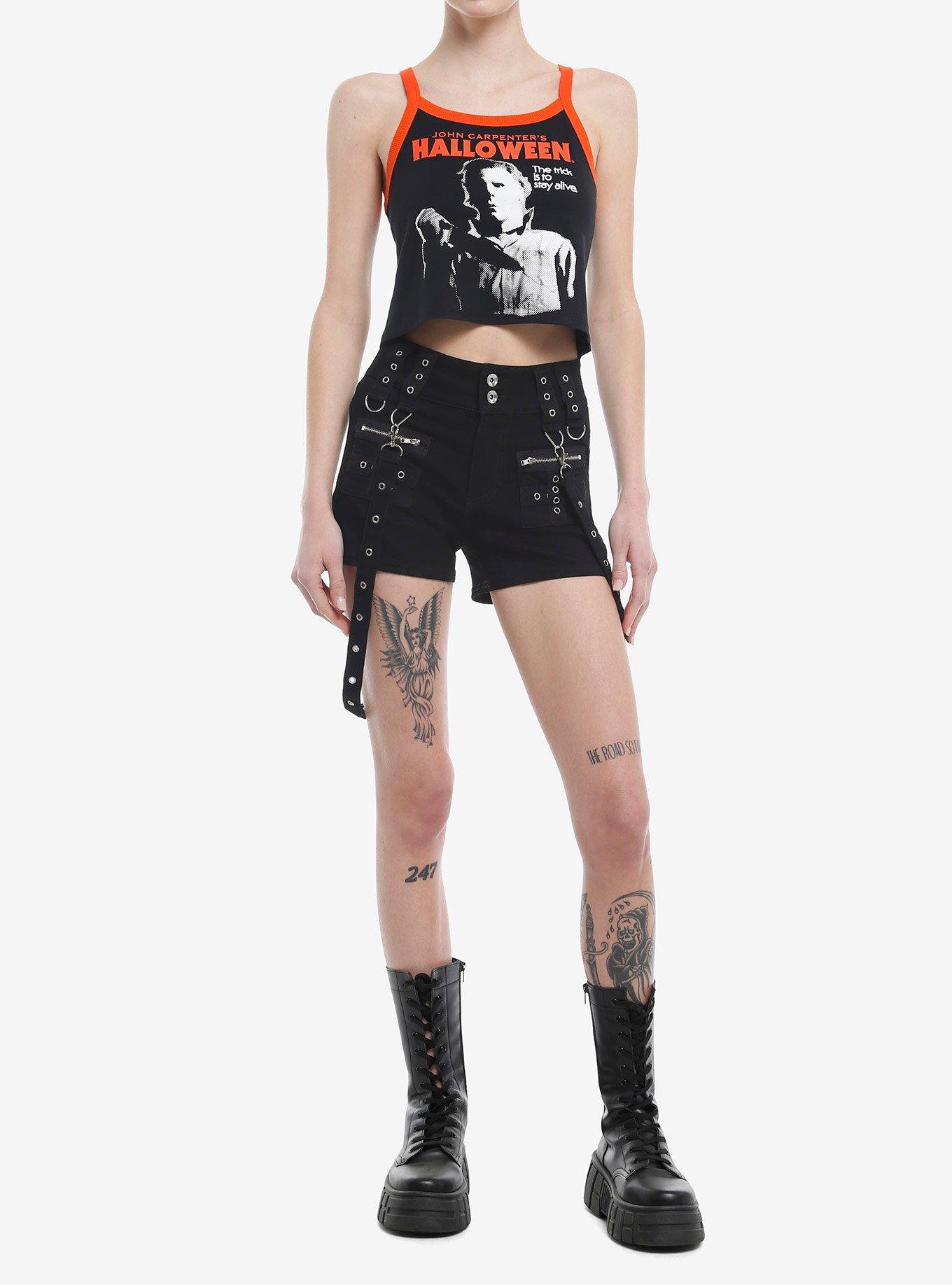 Halloween Michael Myers Girls Crop Cami, MULTI, alternate