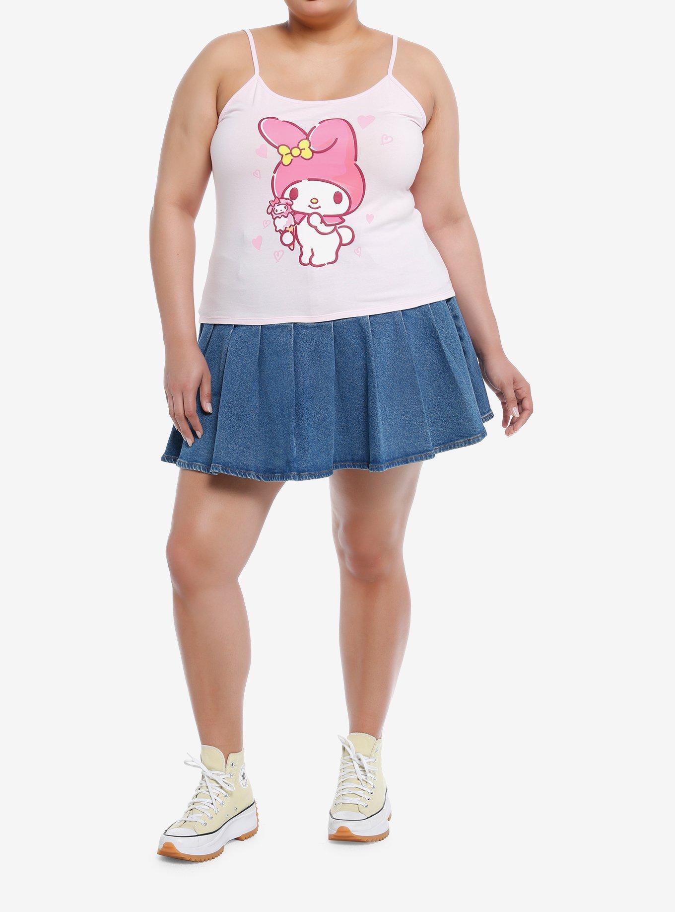 My Melody Hearts Ice Cream Girls Crop Cami Plus Size, MULTI, alternate