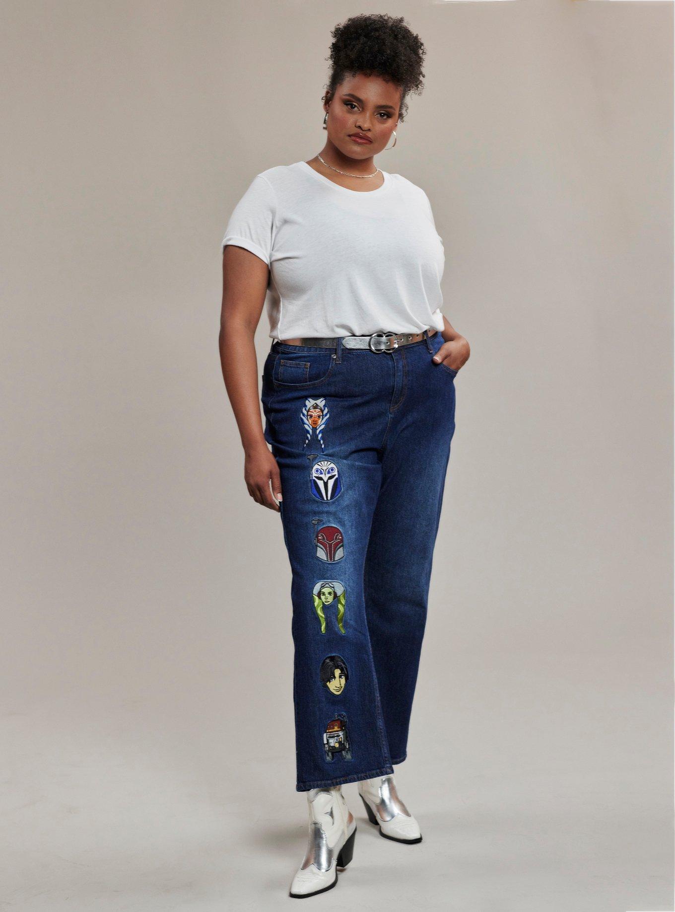 Her Universe Star Wars Rebels Faces Vintage Fit Denim Pants Plus Size Her Universe Exclusive, DARK WASH, alternate