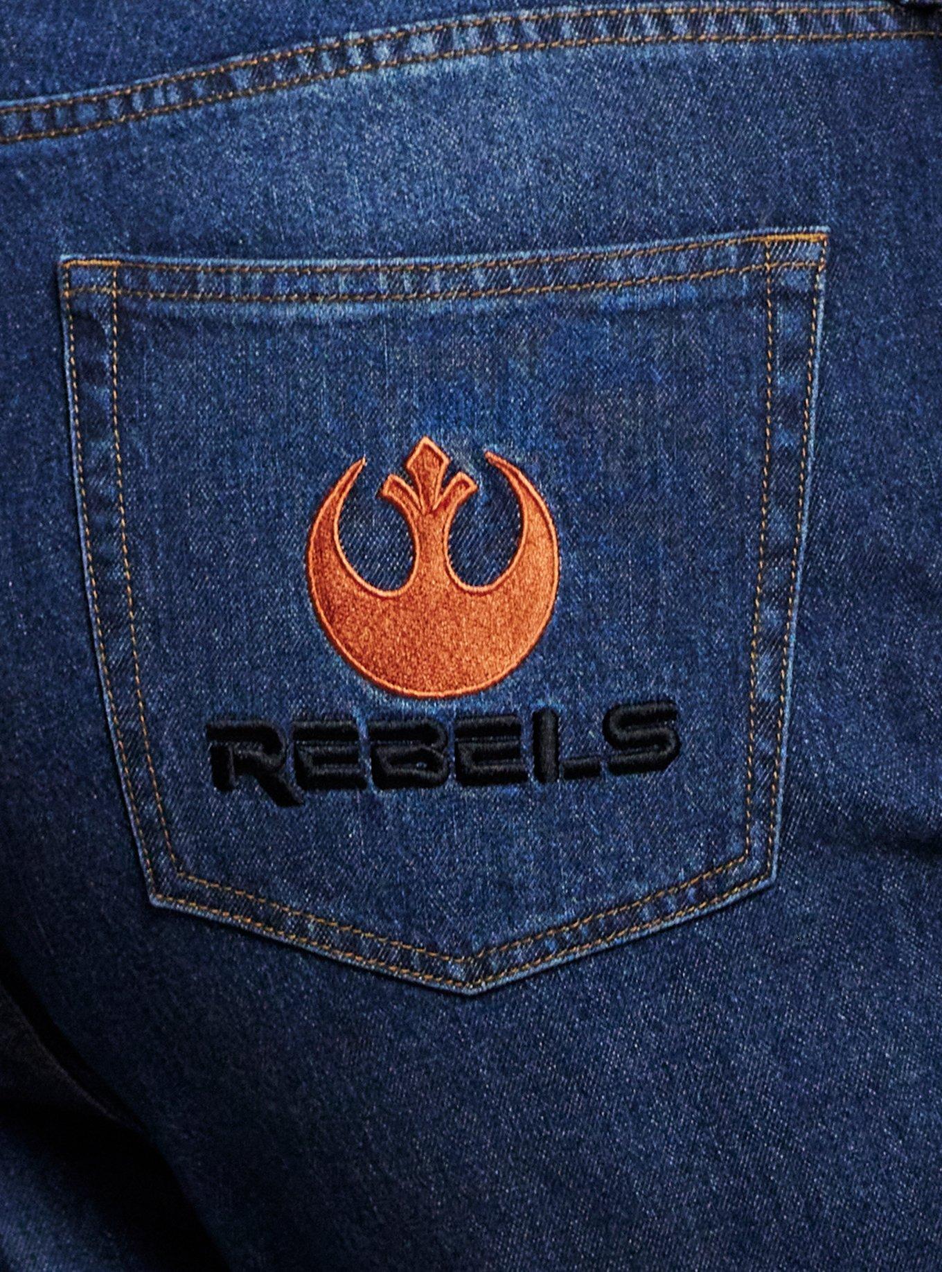 Her Universe Star Wars Rebels Faces Vintage Fit Denim Pants Plus Size Her Universe Exclusive, DARK WASH, alternate