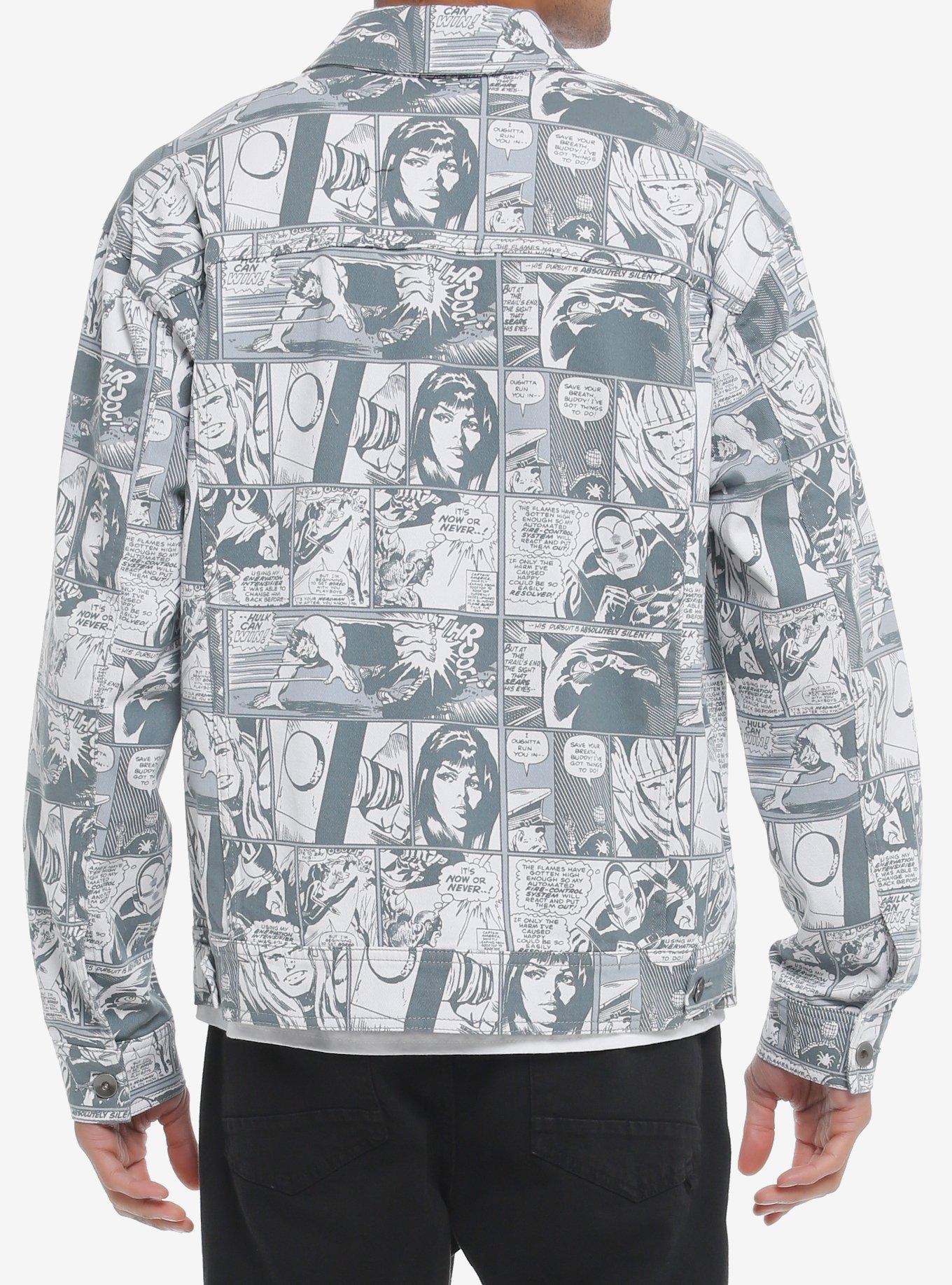 Our Universe Marvel Comic Panels Oversized Denim Jacket Our Universe Exclusive, MULTI, alternate