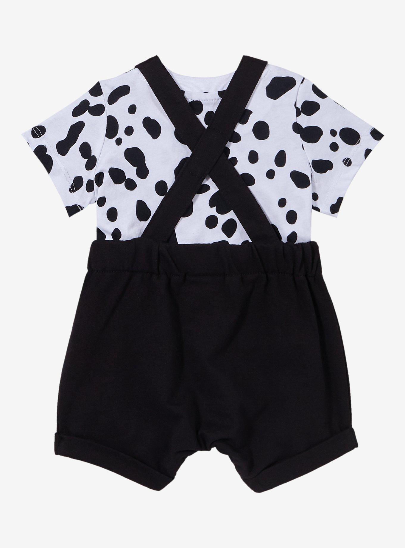 Disney 101 Dalmatians Infant T-Shirt and Overall Set — BoxLunch Exclusive, BLACK AND WHITE DOT, alternate