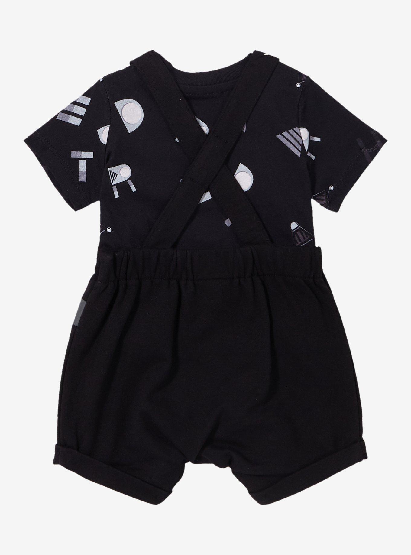 Star Wars Darth Vader Uniform Infant T-Shirt and Overall Set - BoxLunch Exclusive, BLACK, alternate