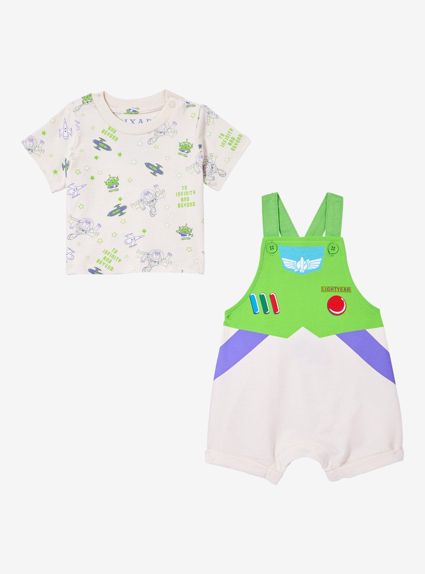 Disney Pixar Toy Story Buzz Lightyear Costume Infant T-Shirt and Overall Set - BoxLunch Exclusive, NATURAL, alternate