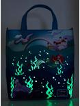 Loungefly Disney The Little Mermaid 35th Anniversary Ocean Scene Glow-in-the-Dark Tote Bag, , alternate