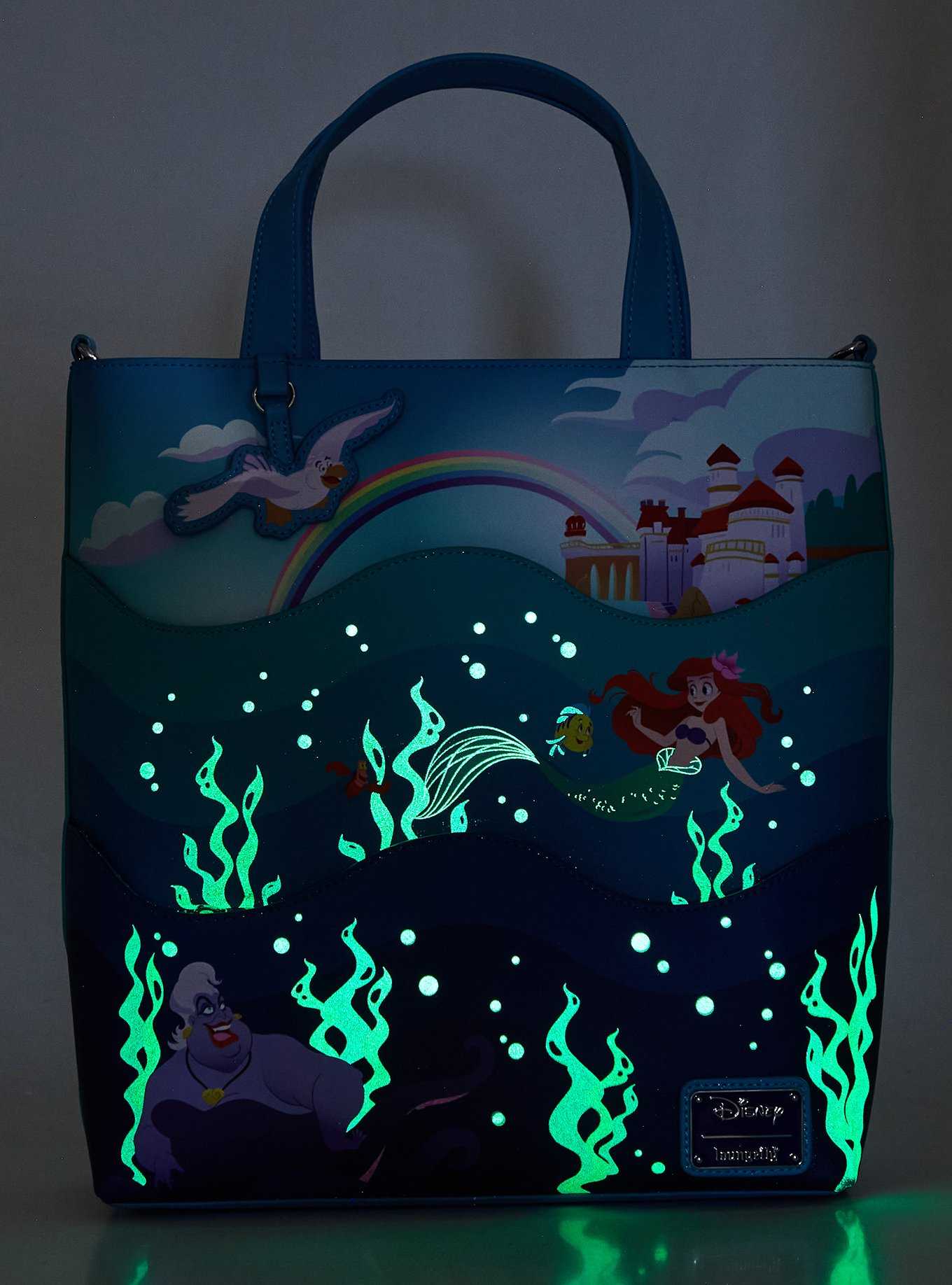 Loungefly Disney The Little Mermaid 35th Anniversary Ocean Scene Glow-in-the-Dark Tote Bag, , hi-res