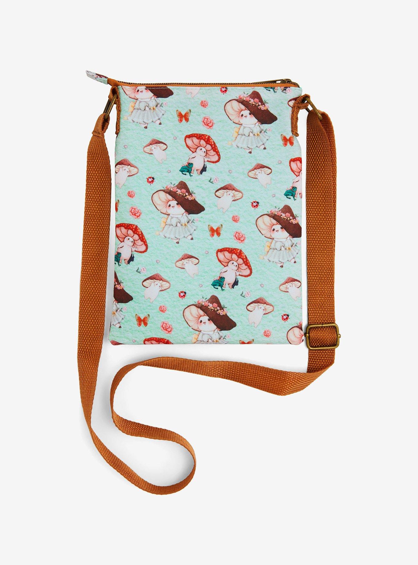 Cottagecore Mushroom Passport Crossbody Bag, , alternate