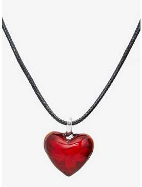 Glitter Red Heart Cord Necklace, , hi-res
