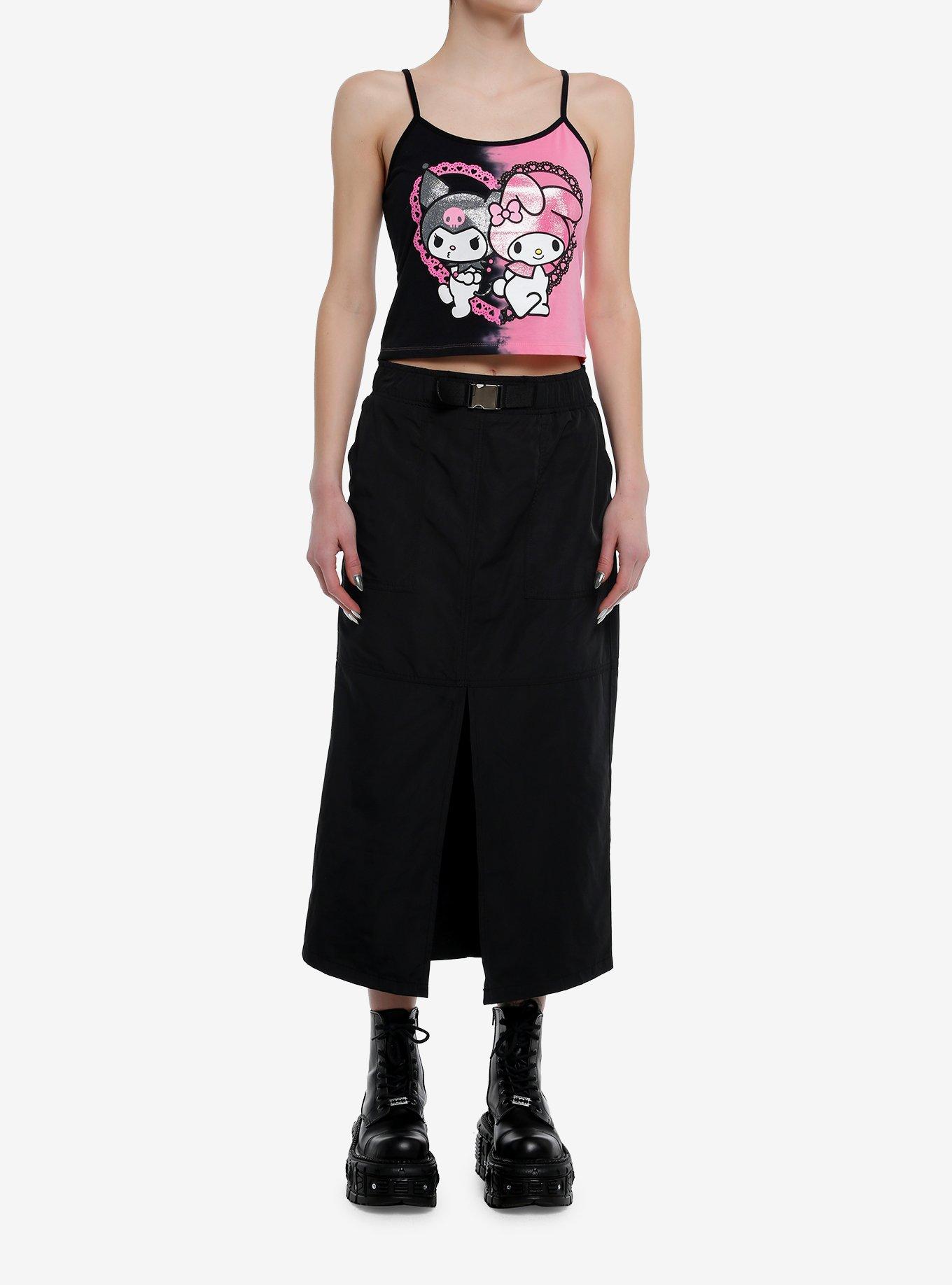 My Melody & Kuromi Glitter Heart Split Dye Girls Tank Top, , hi-res