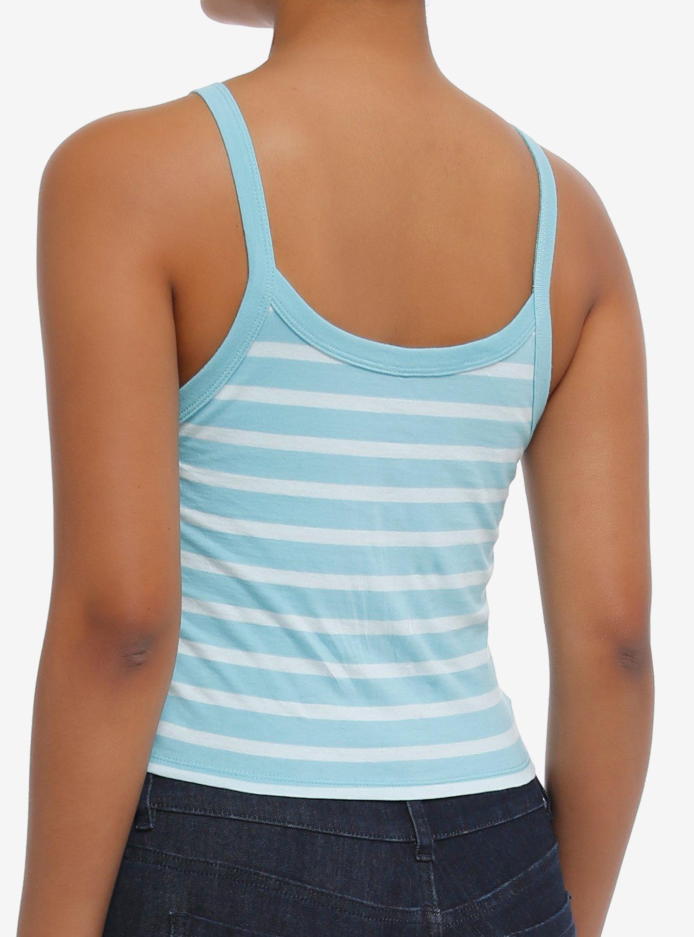Cinnamoroll Glitter Striped Girls Crop Tank Top, MULTI, alternate