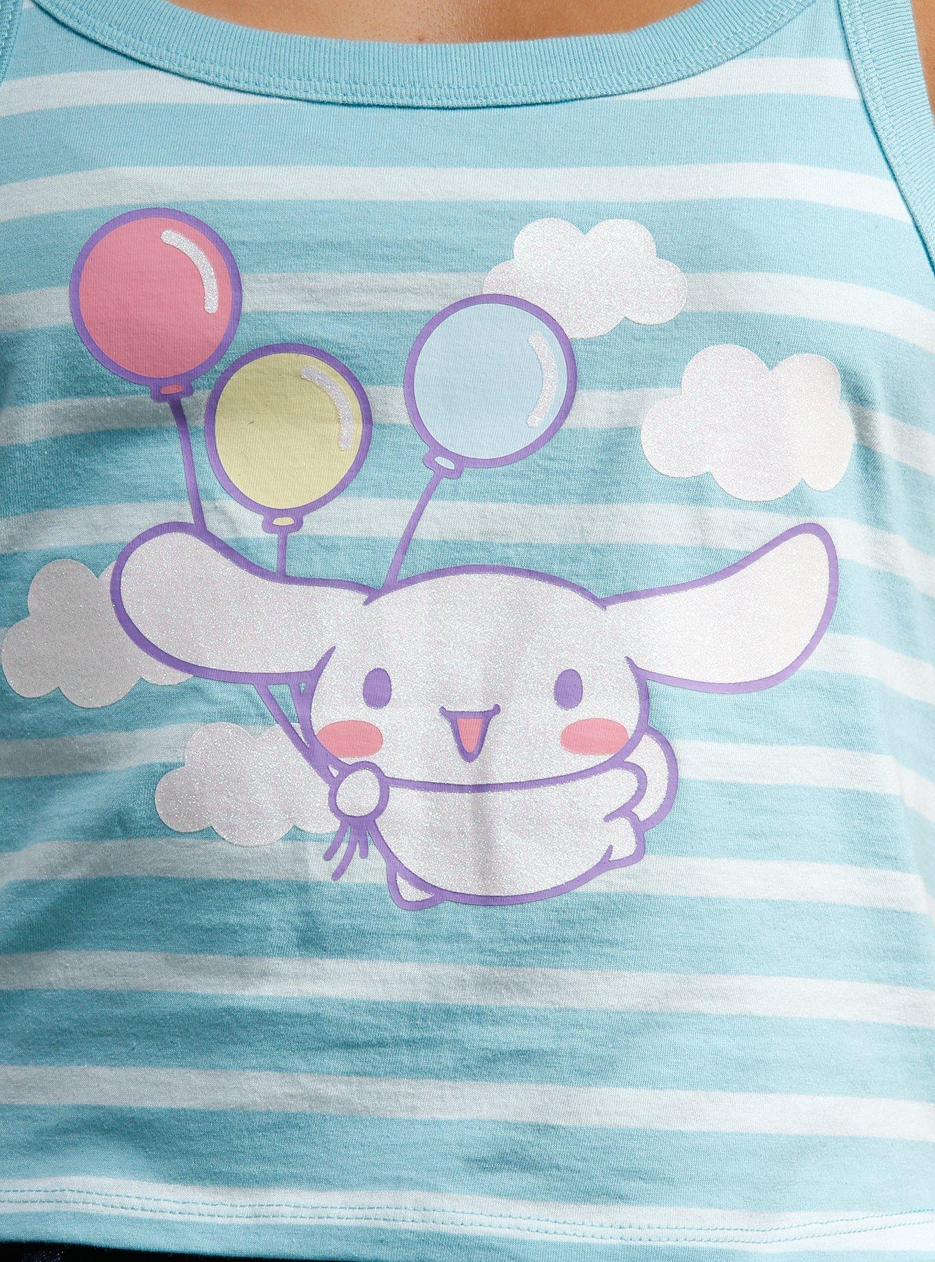 Cinnamoroll Glitter Striped Girls Crop Tank Top, MULTI, alternate