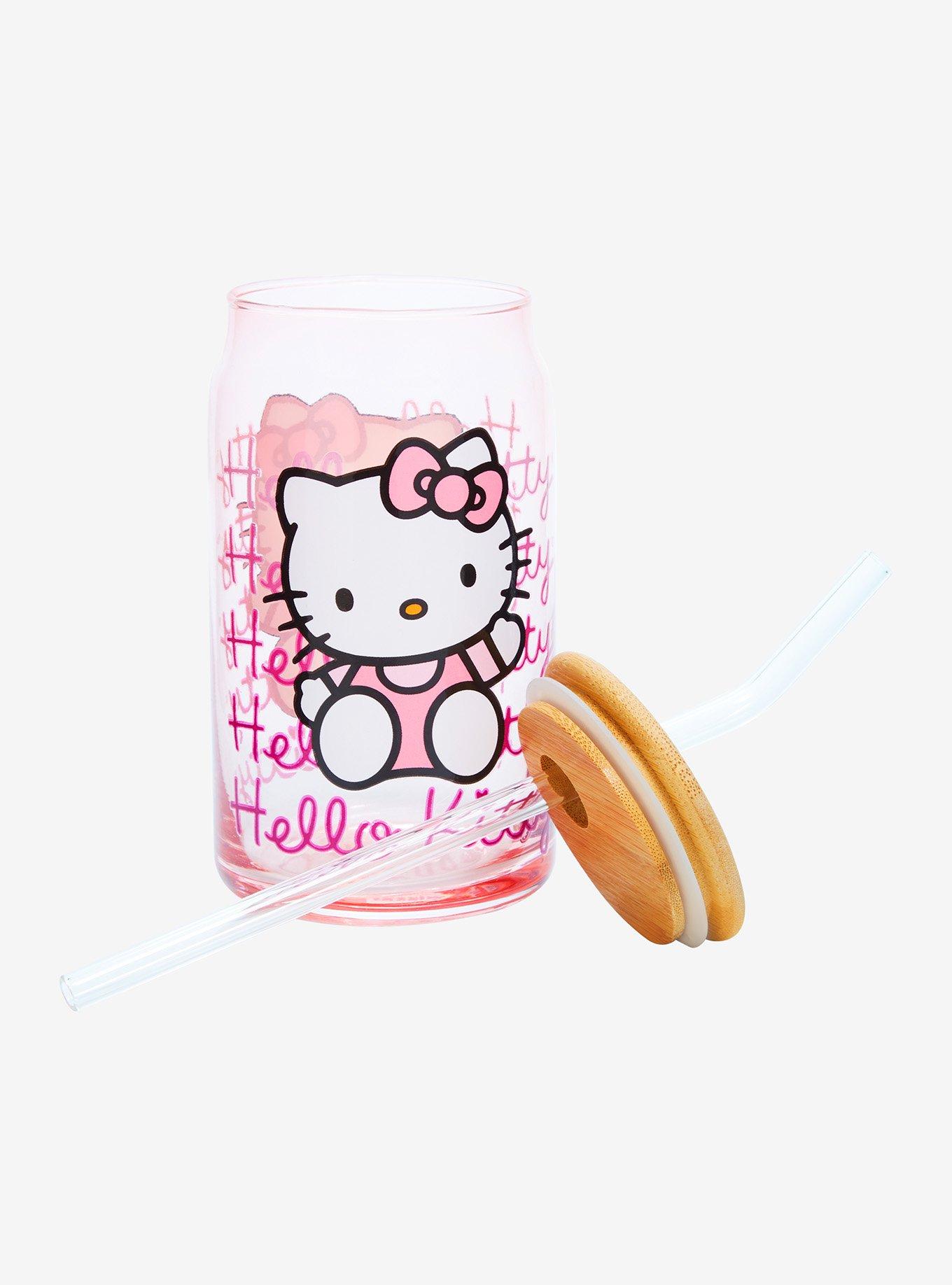 Hello Kitty Pink Glass Travel Cup, , hi-res