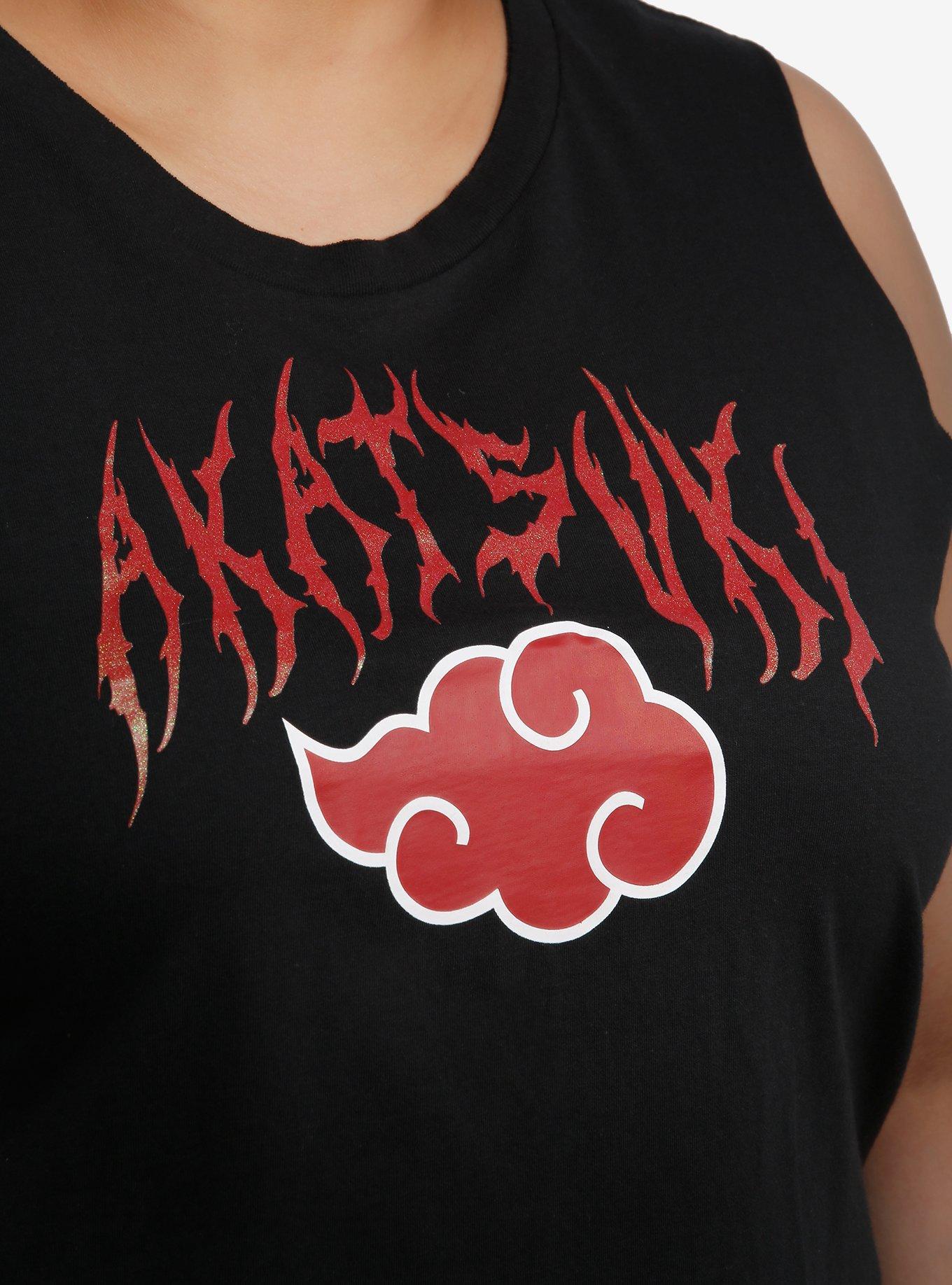 Naruto Shippuden Akatsuki Girls Crop Muscle Tank Top Plus Size