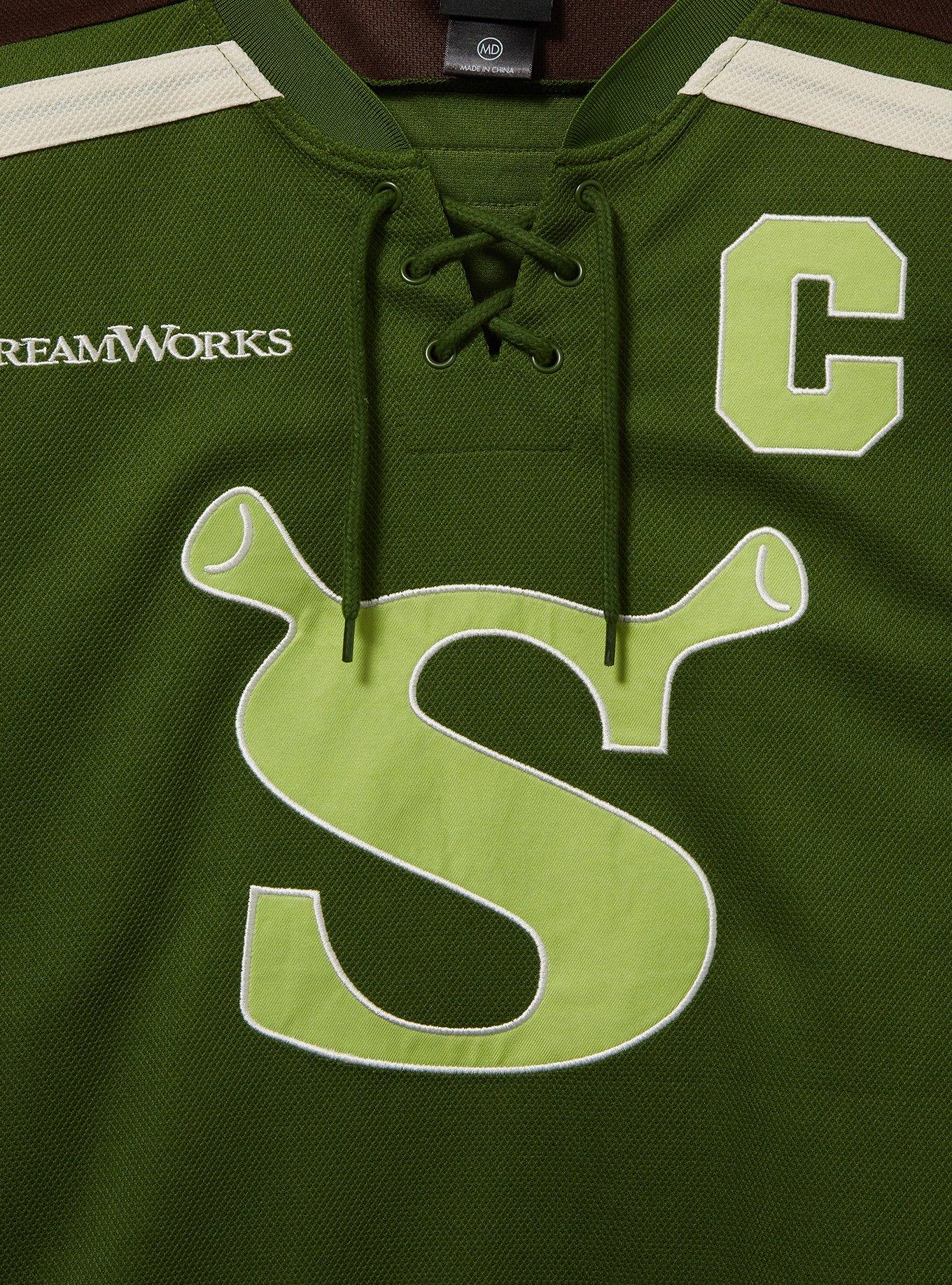 Dreamworks Shrek Hockey Jersey - BoxLunch Exclusive, GREEK OLIVE, alternate