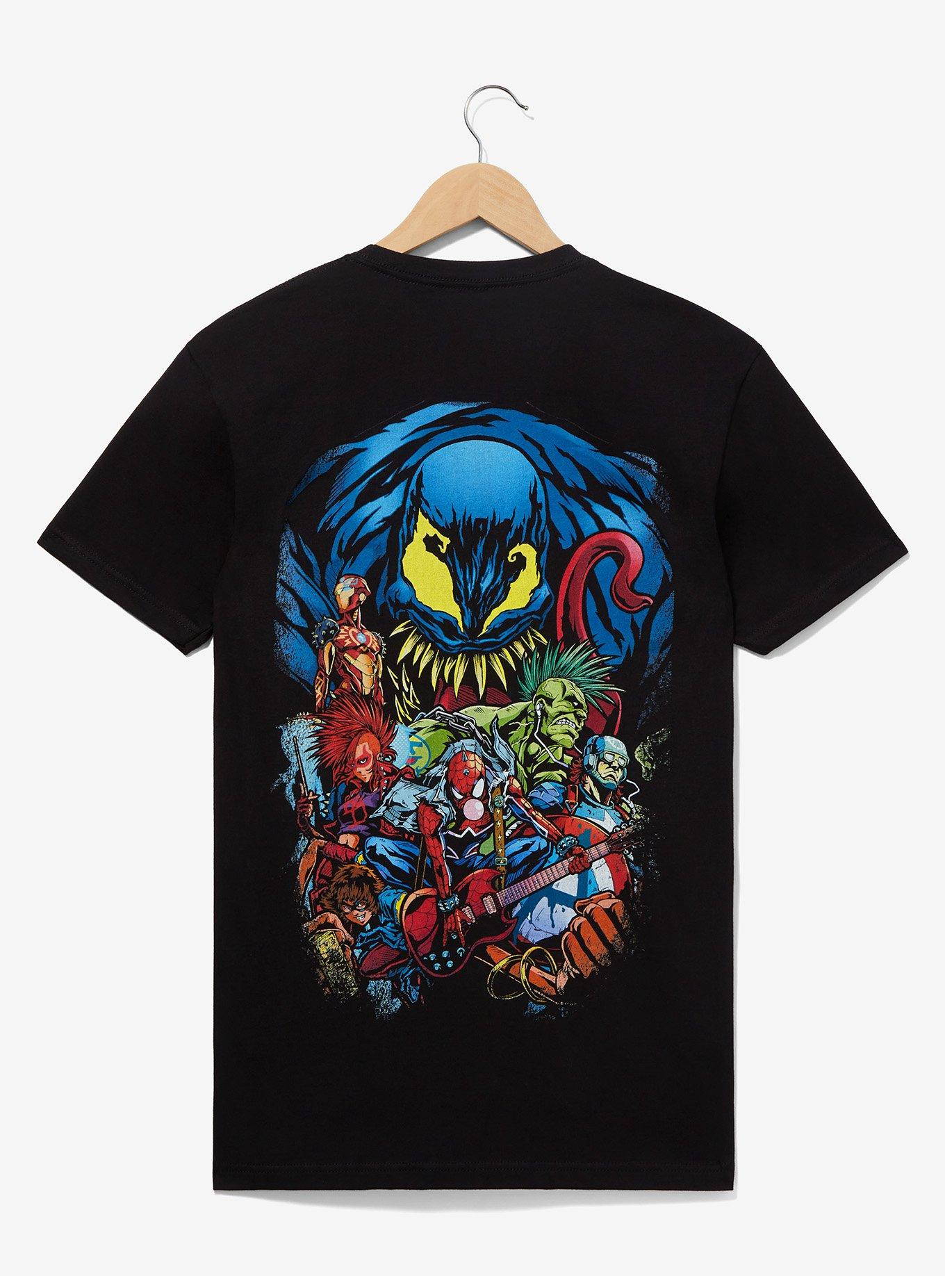 Marvel Spider-Man Spider-Punk Portrait T-Shirt - BoxLunch Exclusive, BLACK, alternate